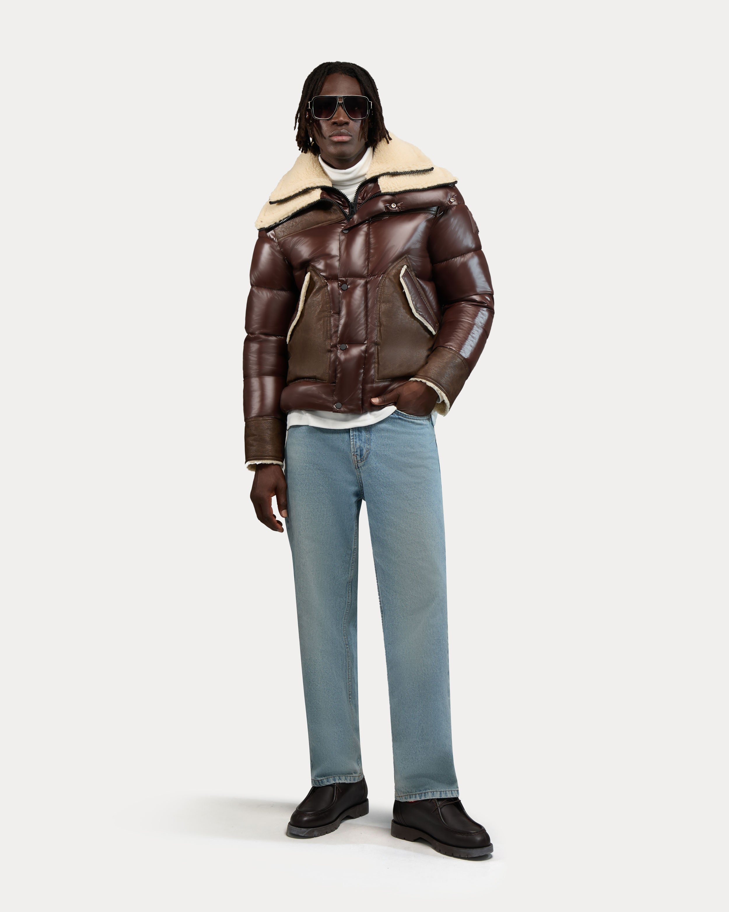 Loriant Unisex Insulated Aviator Puffer