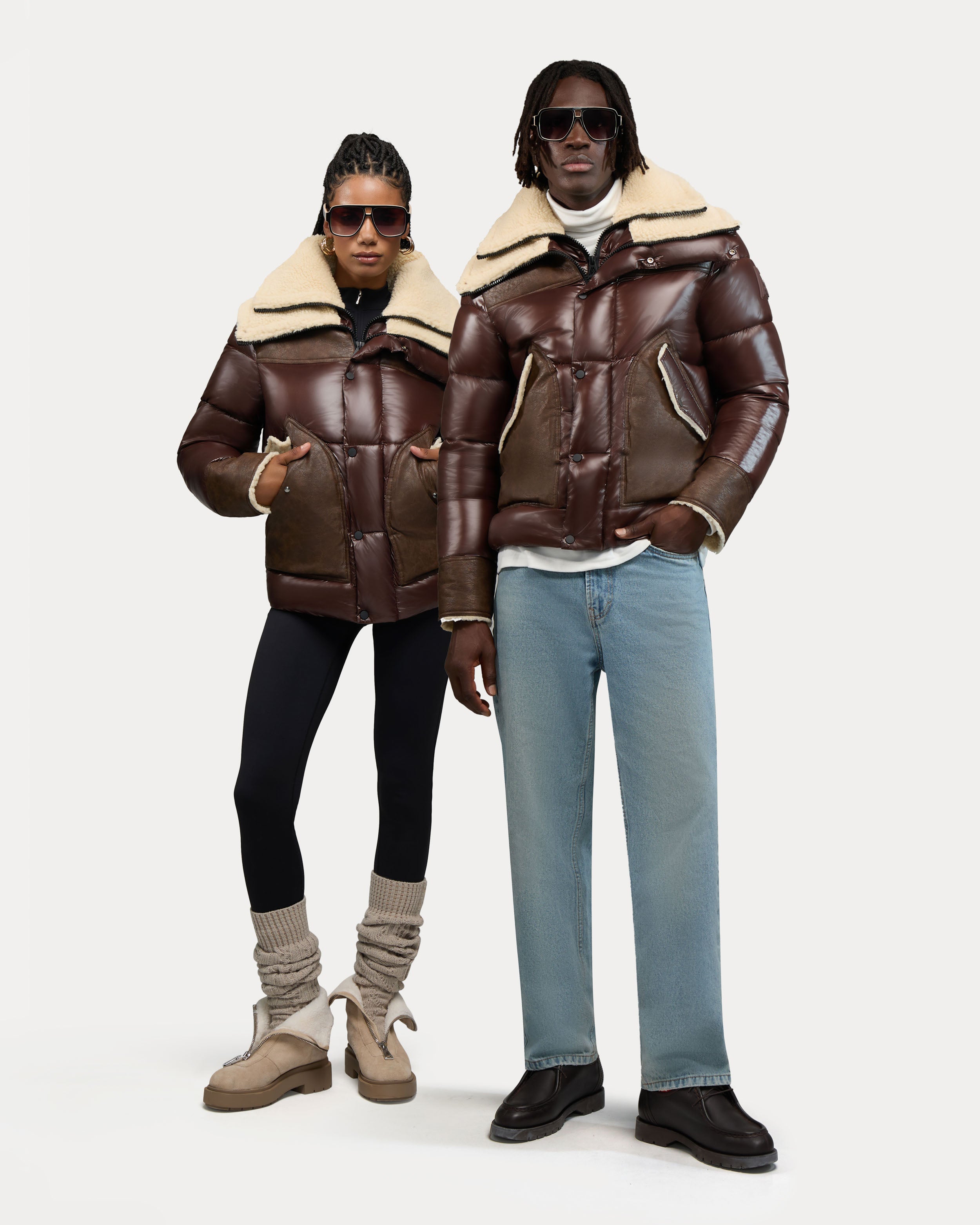 Loriant Unisex Insulated Aviator Puffer