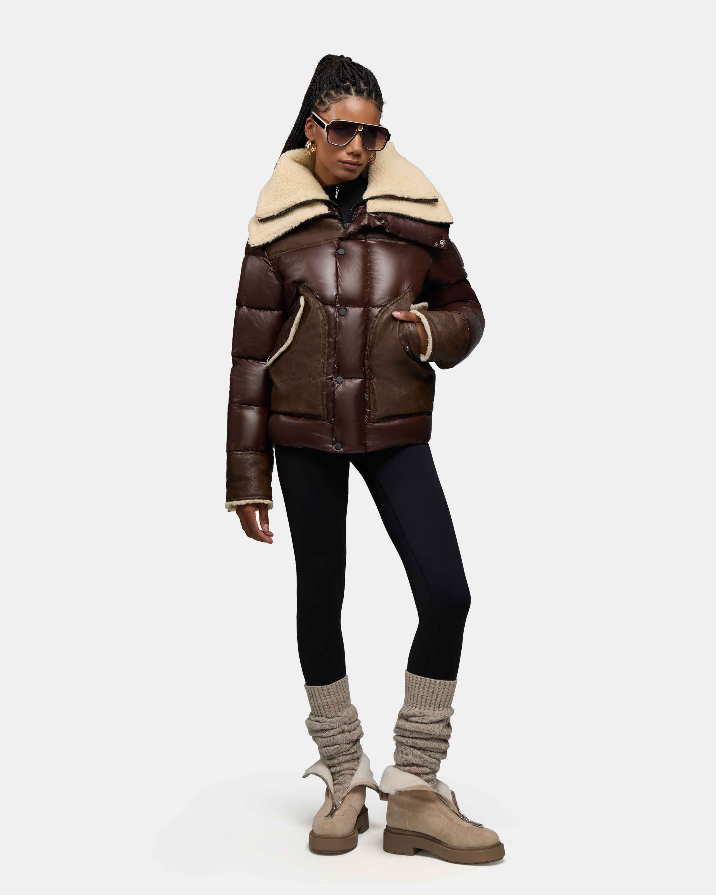 Loriant Unisex Insulated Aviator Puffer