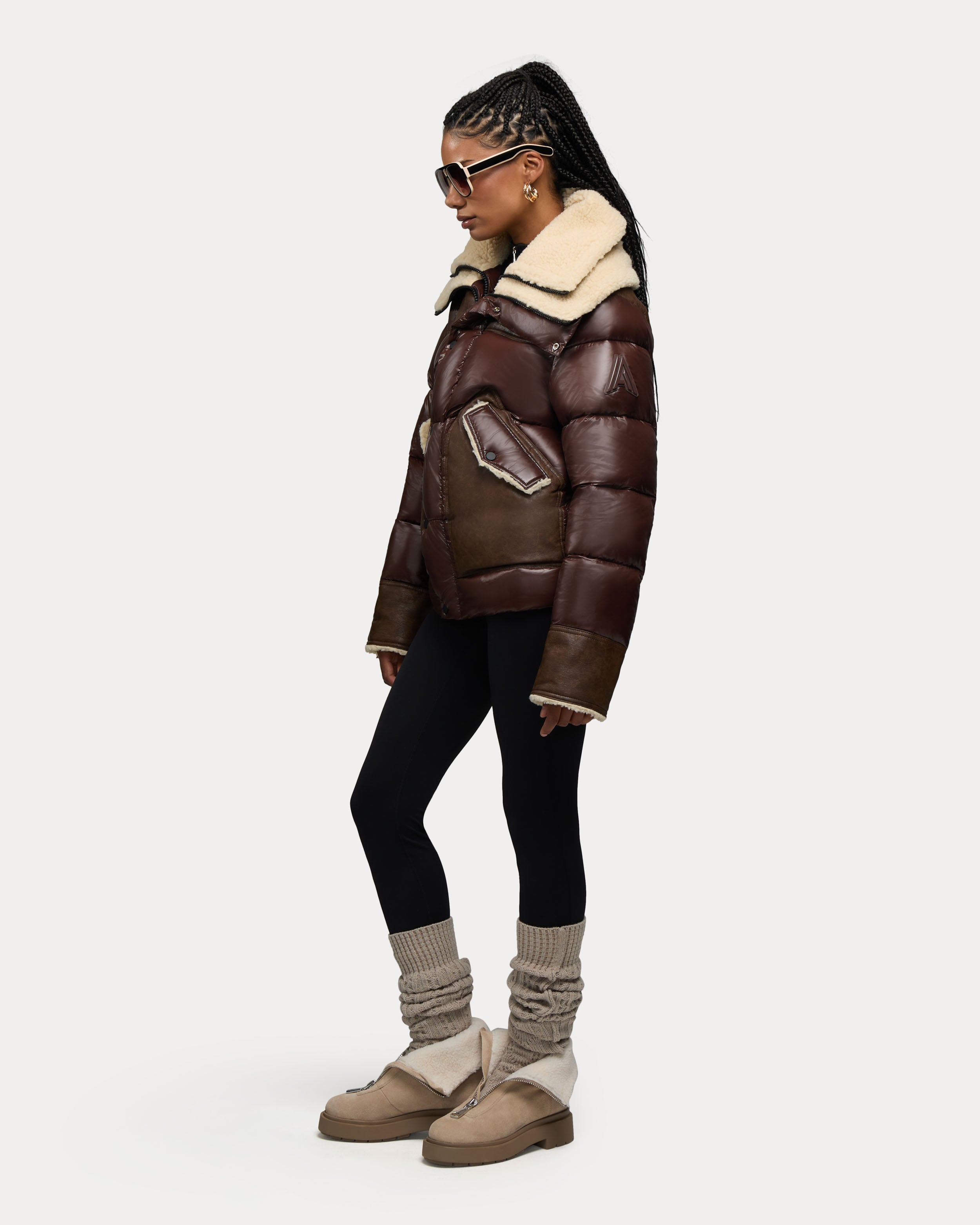 Loriant Unisex Insulated Aviator Puffer