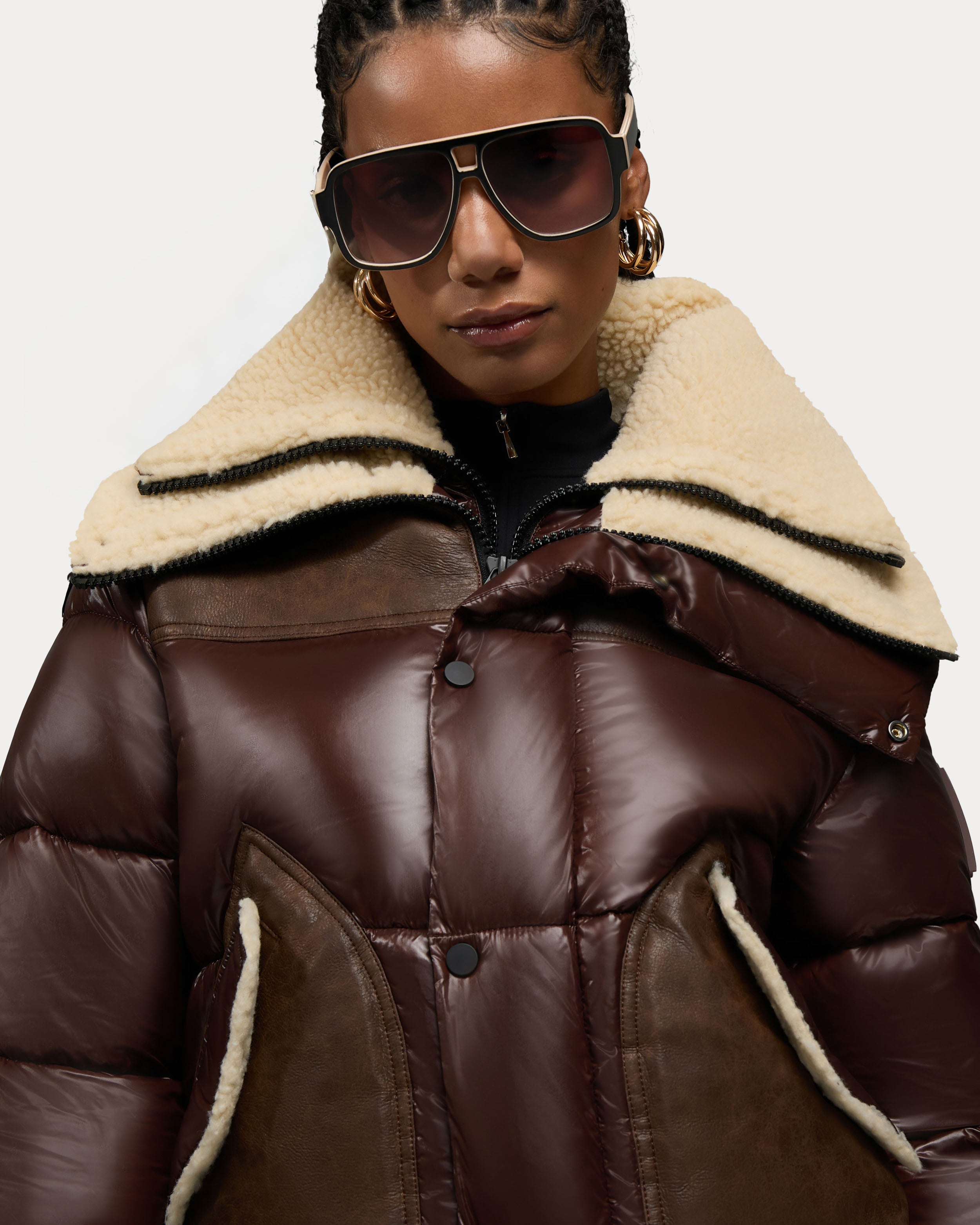 Loriant Unisex Insulated Aviator Puffer