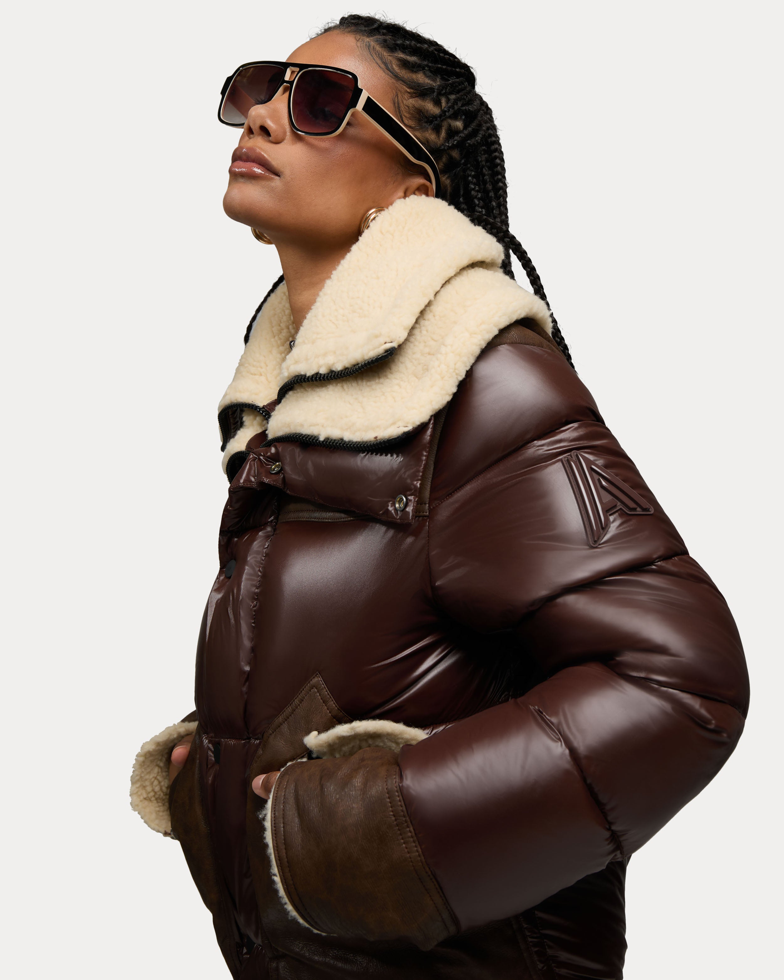 Loriant Unisex Insulated Aviator Puffer