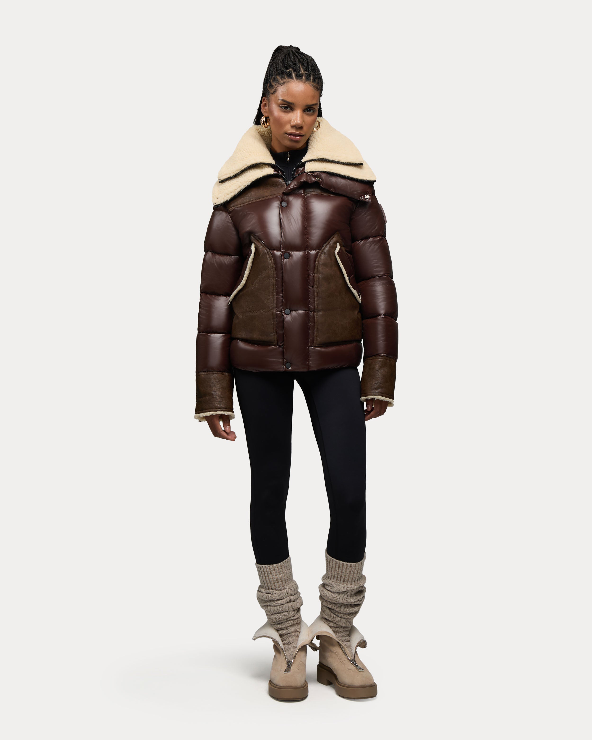Loriant Unisex Insulated Aviator Puffer