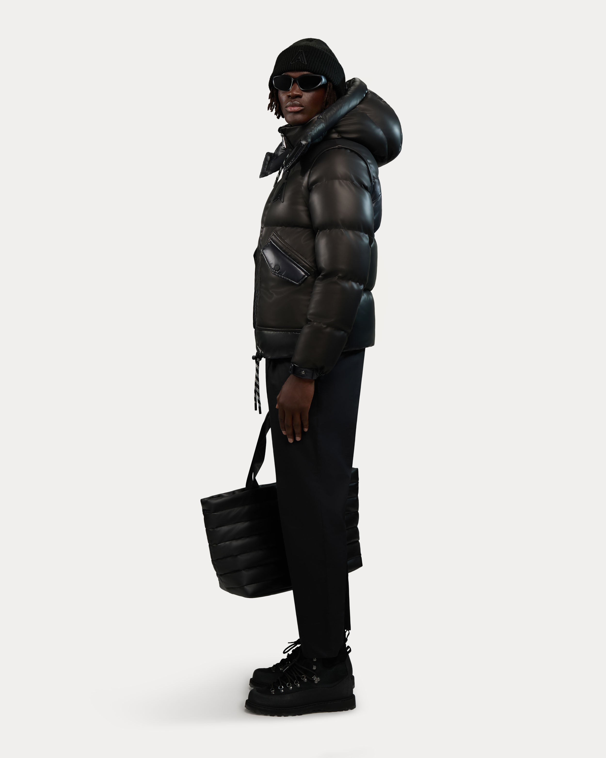 Megeve-Re manteau unisexe 2-en-1 en similicuir