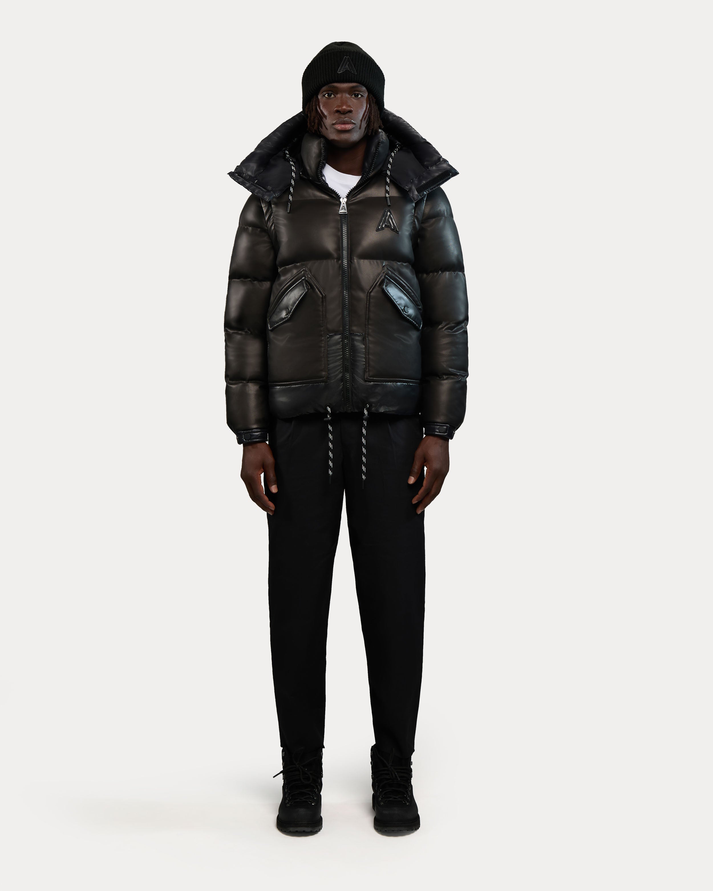 Megeve-Re Unisex 2-in-1 Relaxed Fit Puffer in Vegan Leather