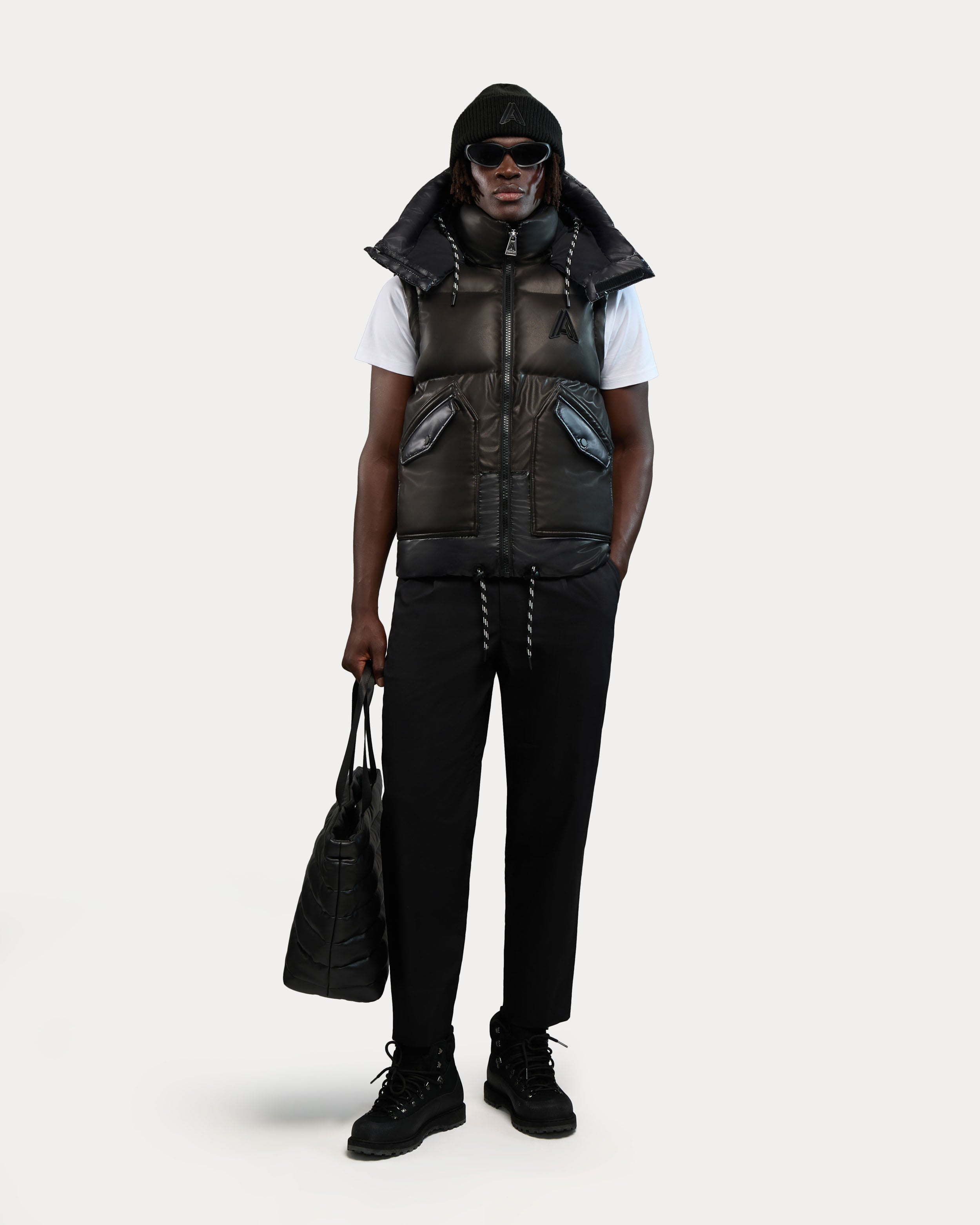 Megeve-Re Unisex 2-in-1 Relaxed Fit Puffer in Vegan Leather