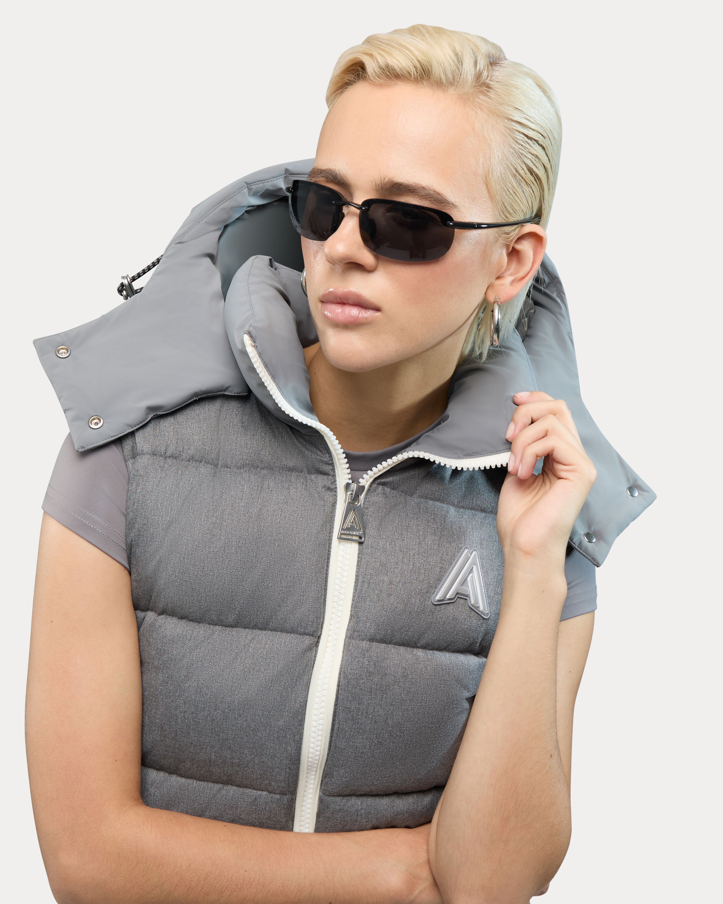 Pariset bomber court avec manches détachables pour femme 