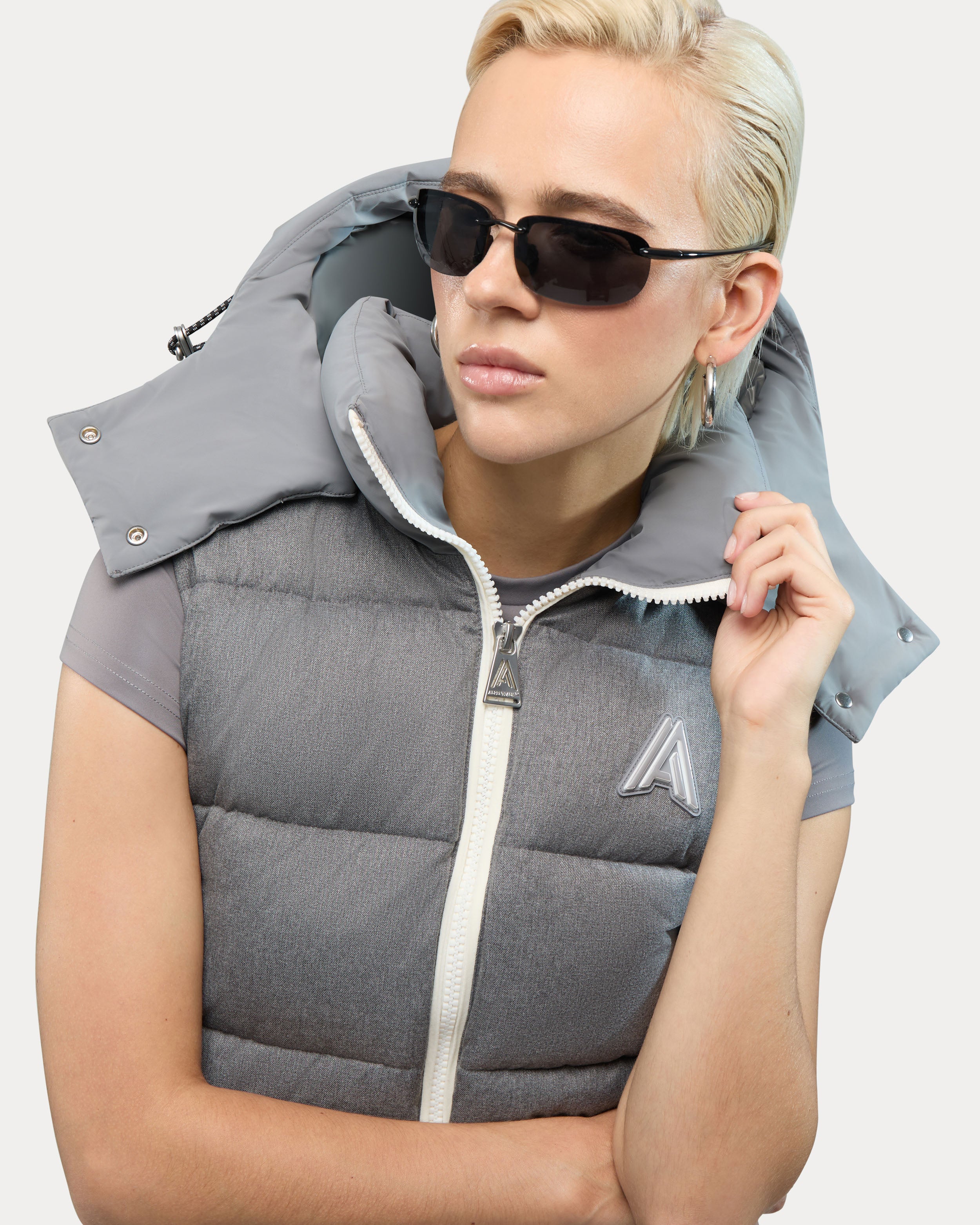 Pariset bomber court avec manches détachables pour femme 