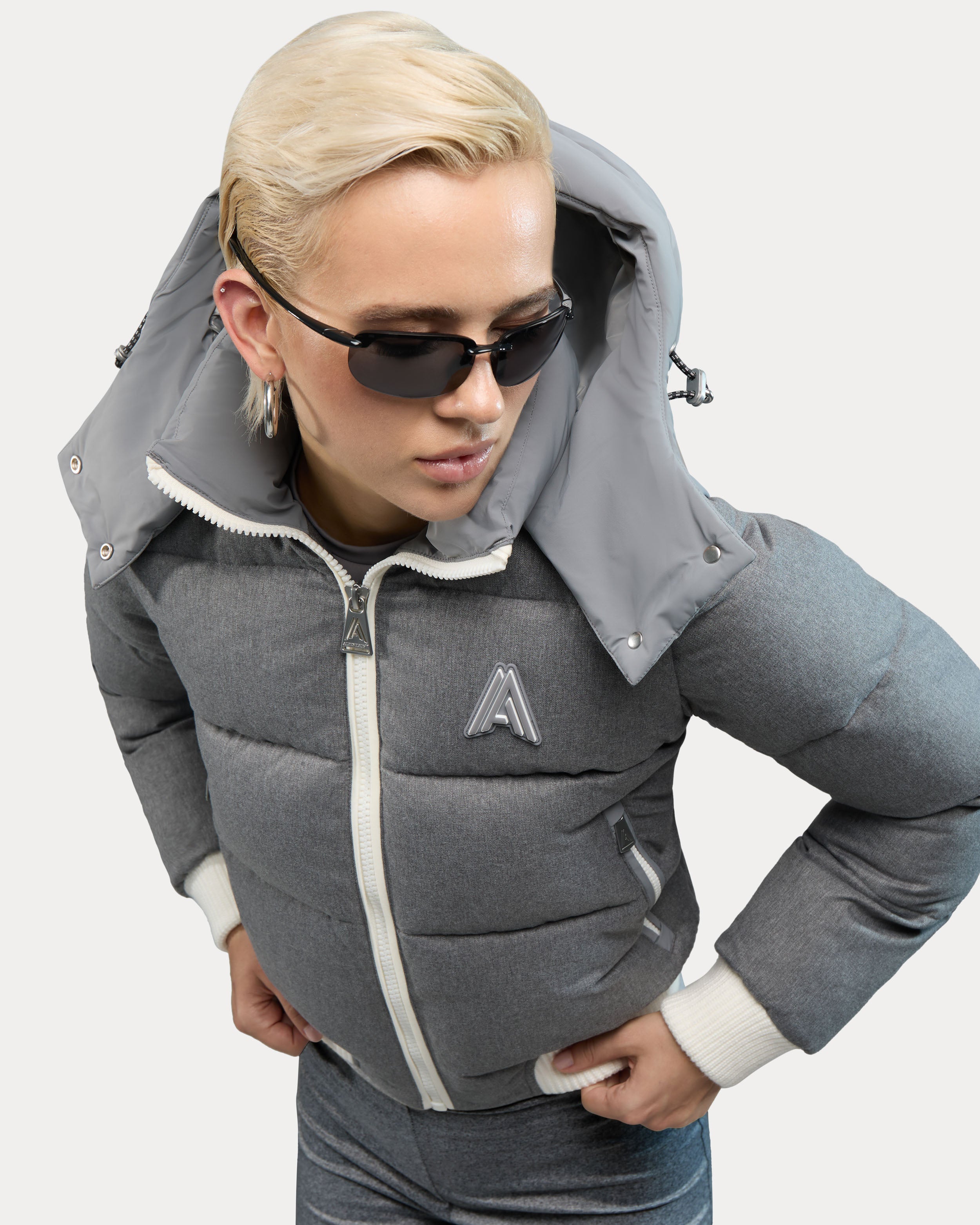 Pariset bomber court avec manches détachables pour femme 