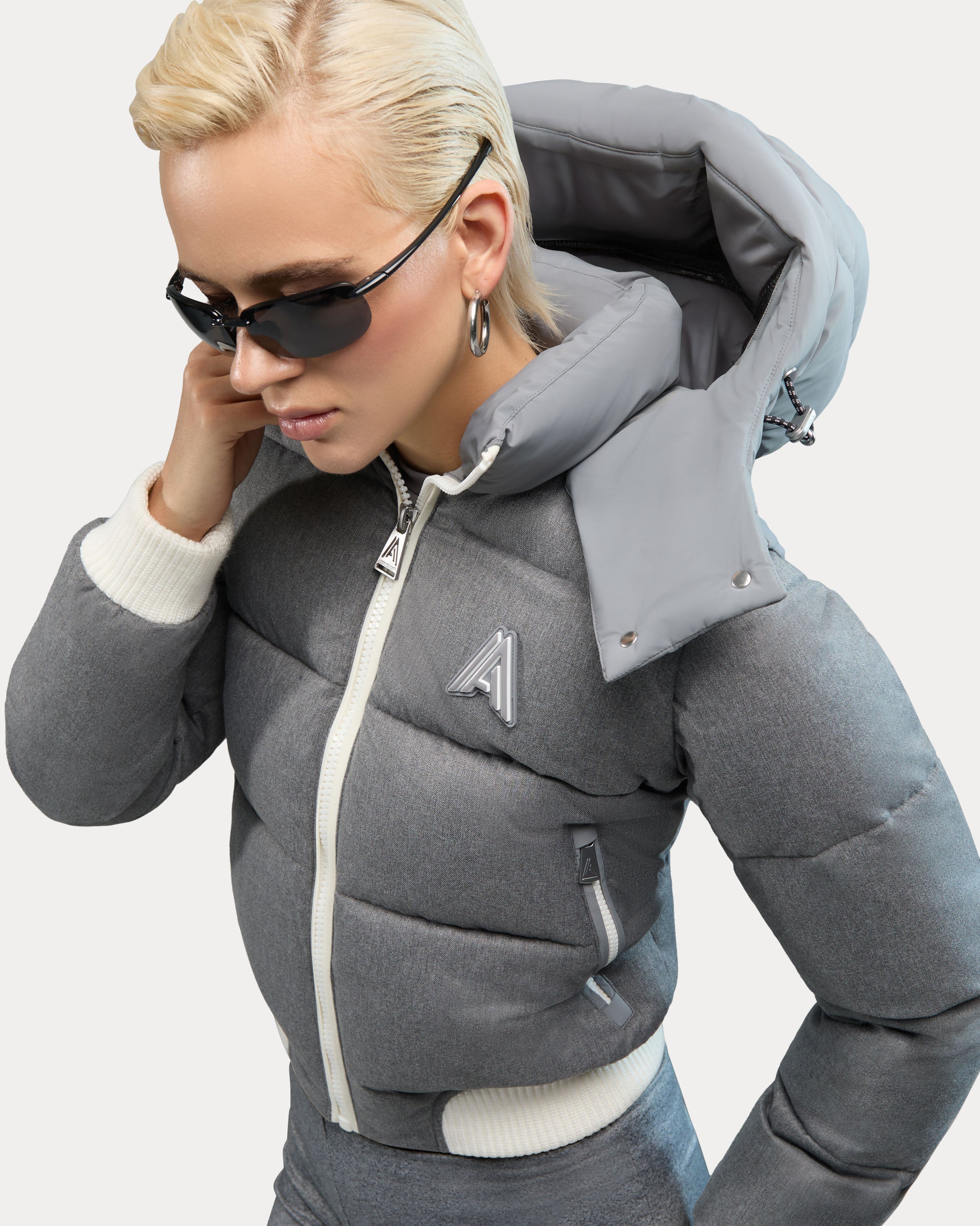 Pariset bomber court avec manches détachables pour femme 