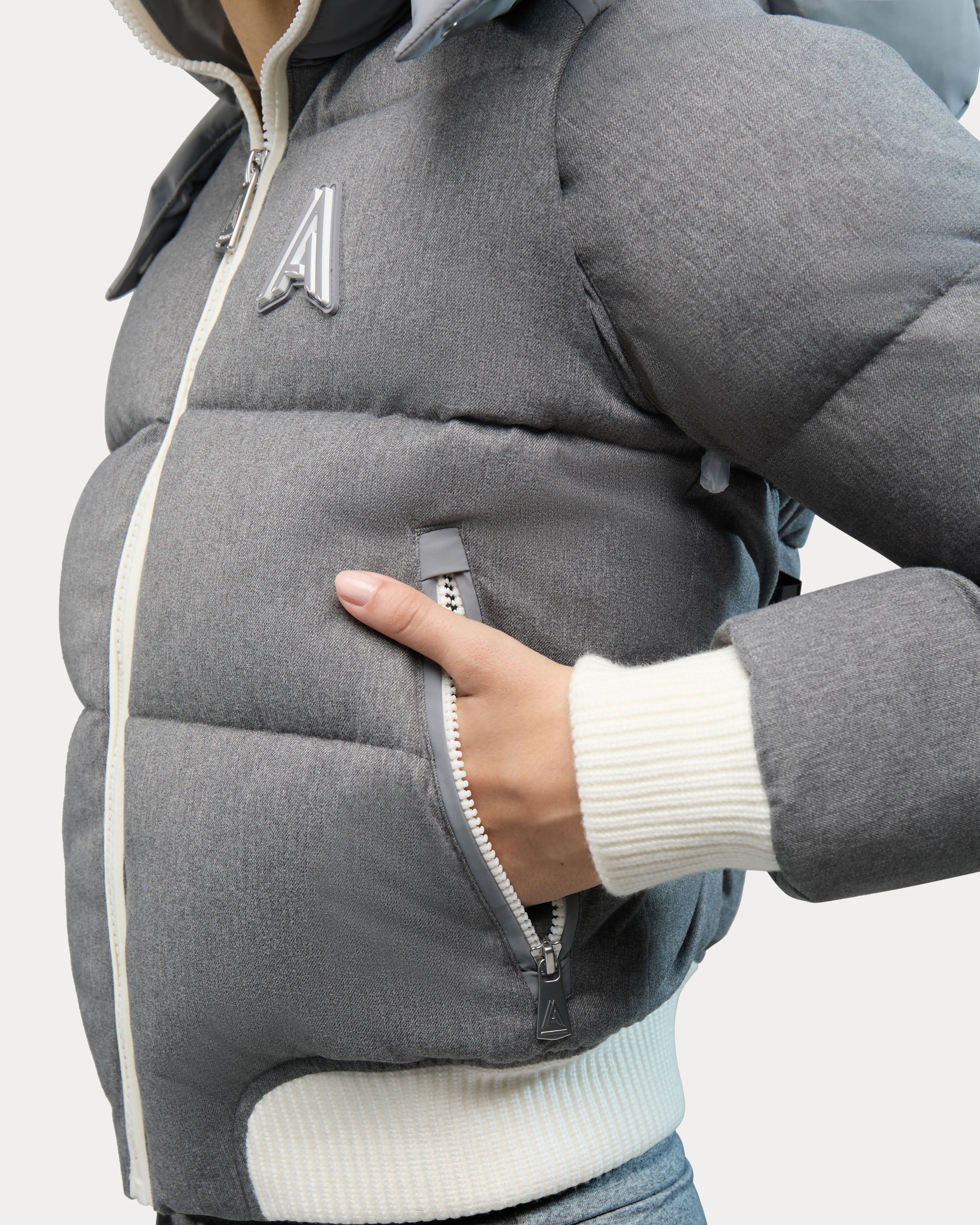 Pariset bomber court avec manches détachables pour femme 