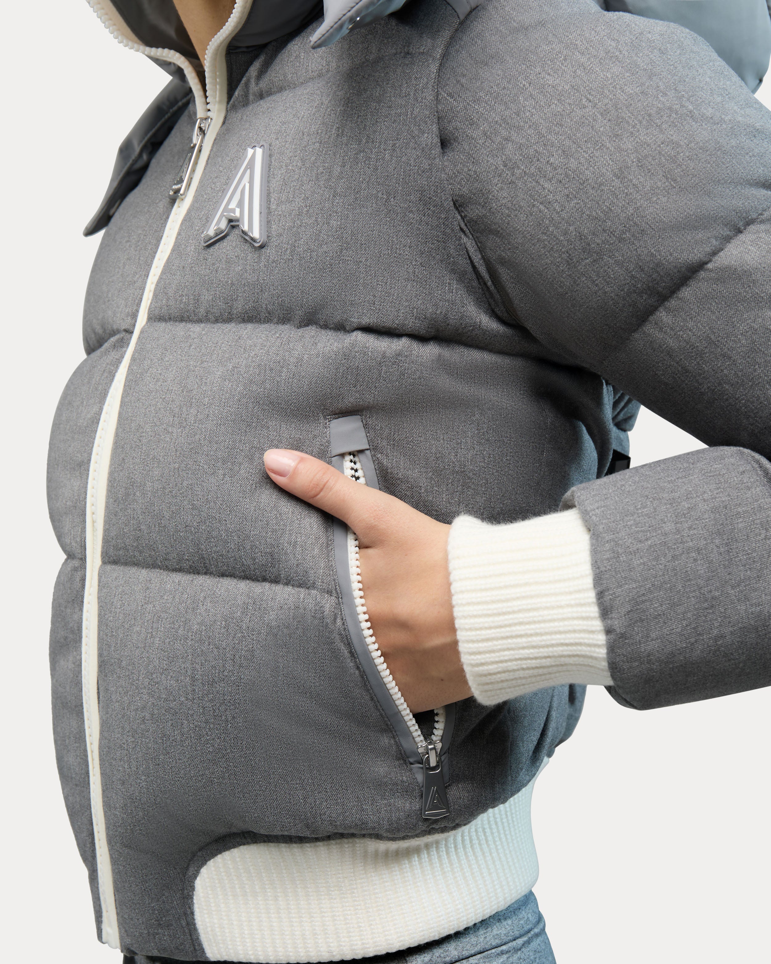 Pariset bomber court avec manches détachables pour femme 