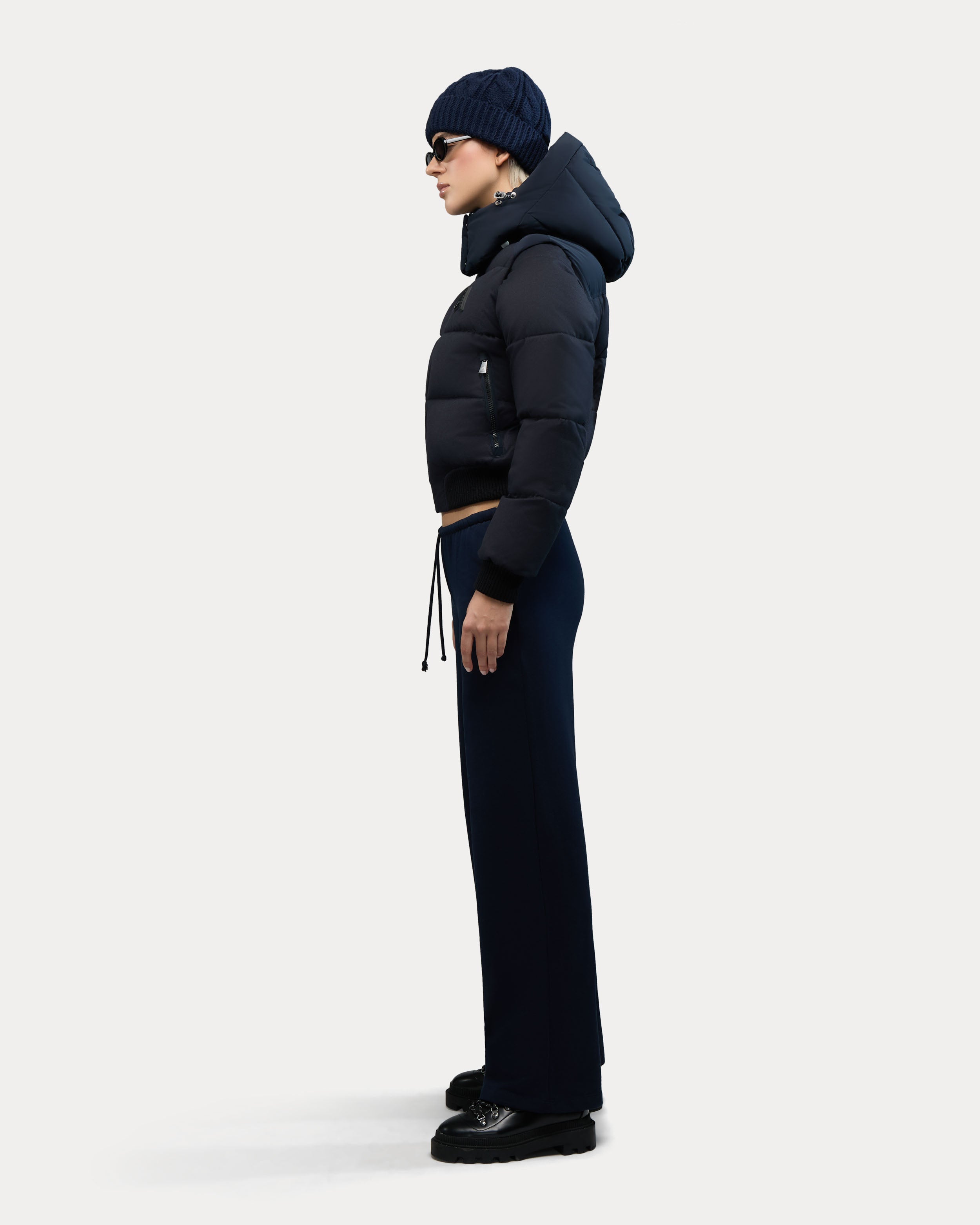 Pariset bomber court avec manches détachables pour femme 