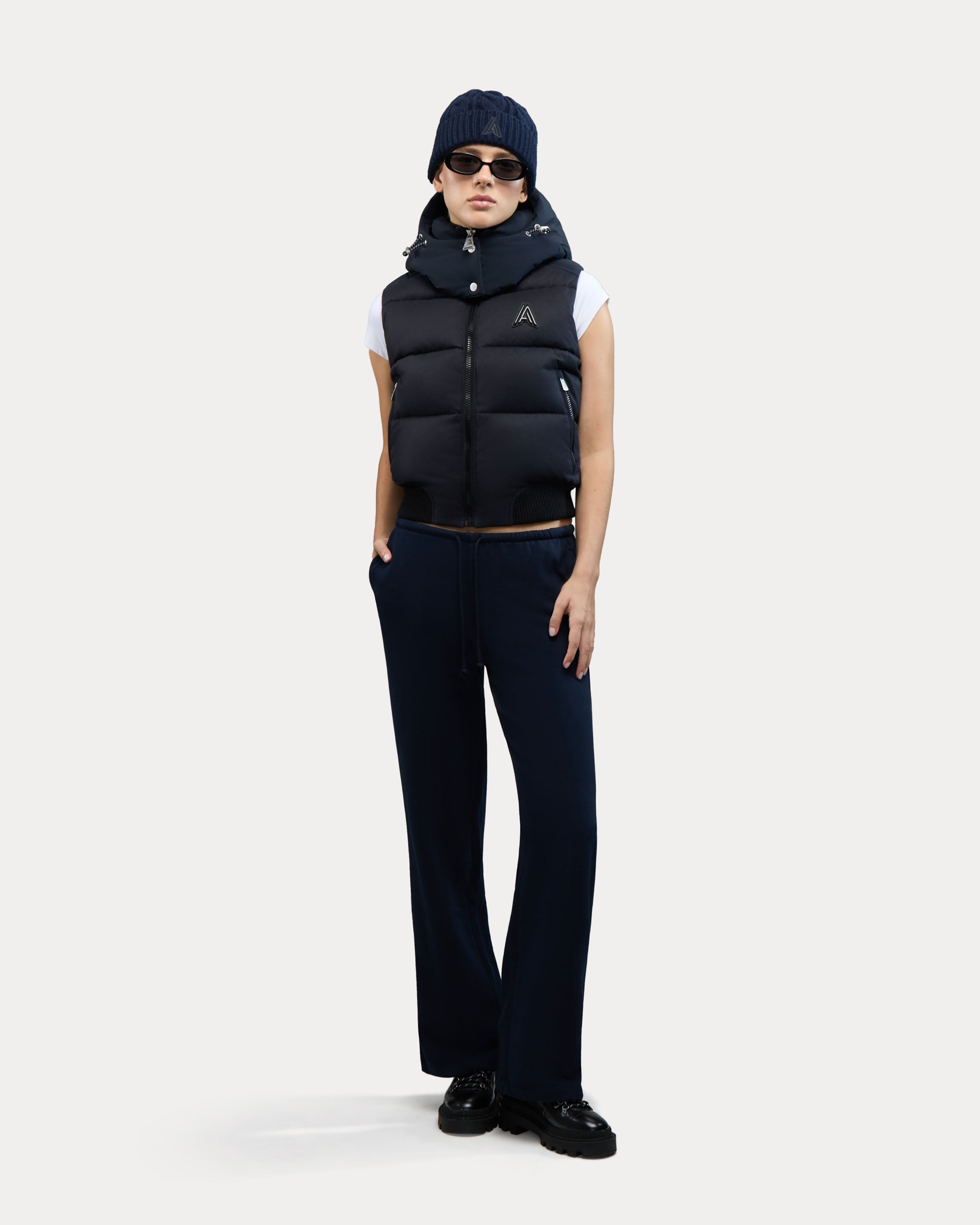 Pariset Cropped Puffer Bomber with Detachable Sleeves