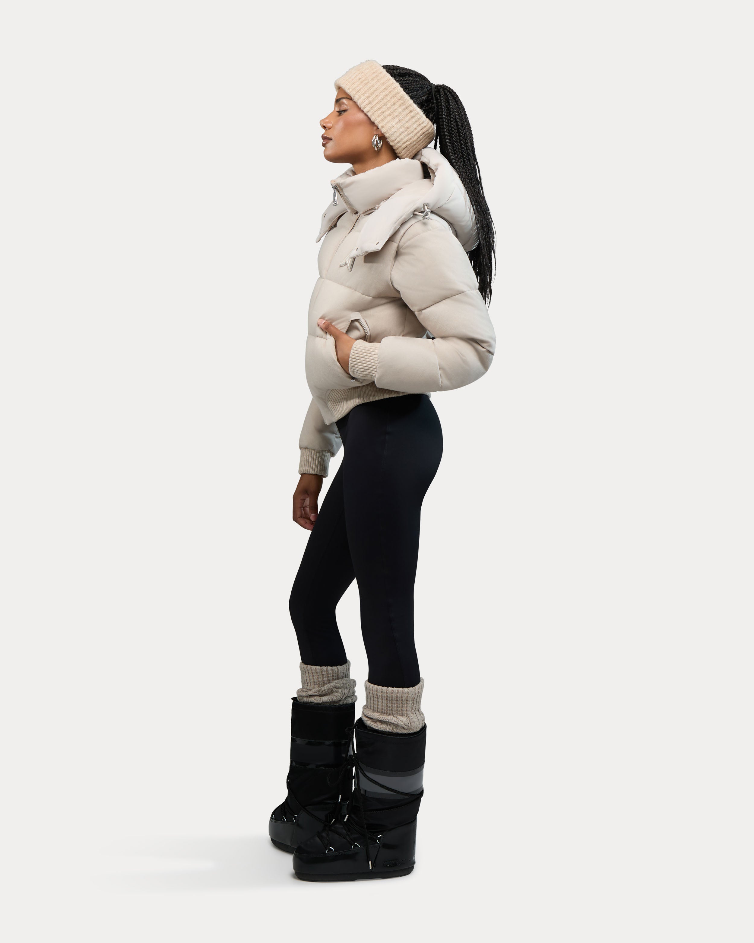 Pariset bomber court avec manches détachables pour femme 