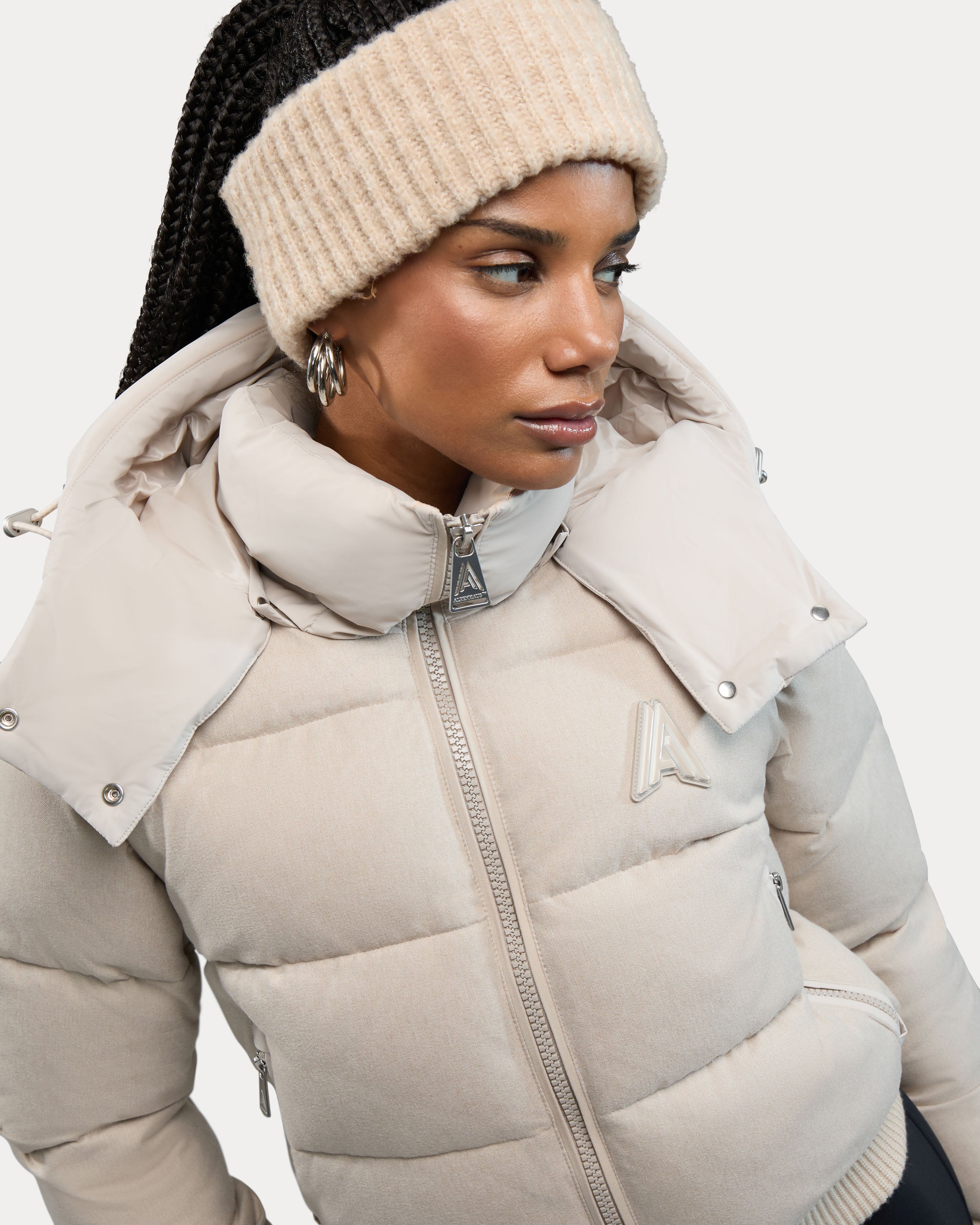 Pariset bomber court avec manches détachables pour femme 