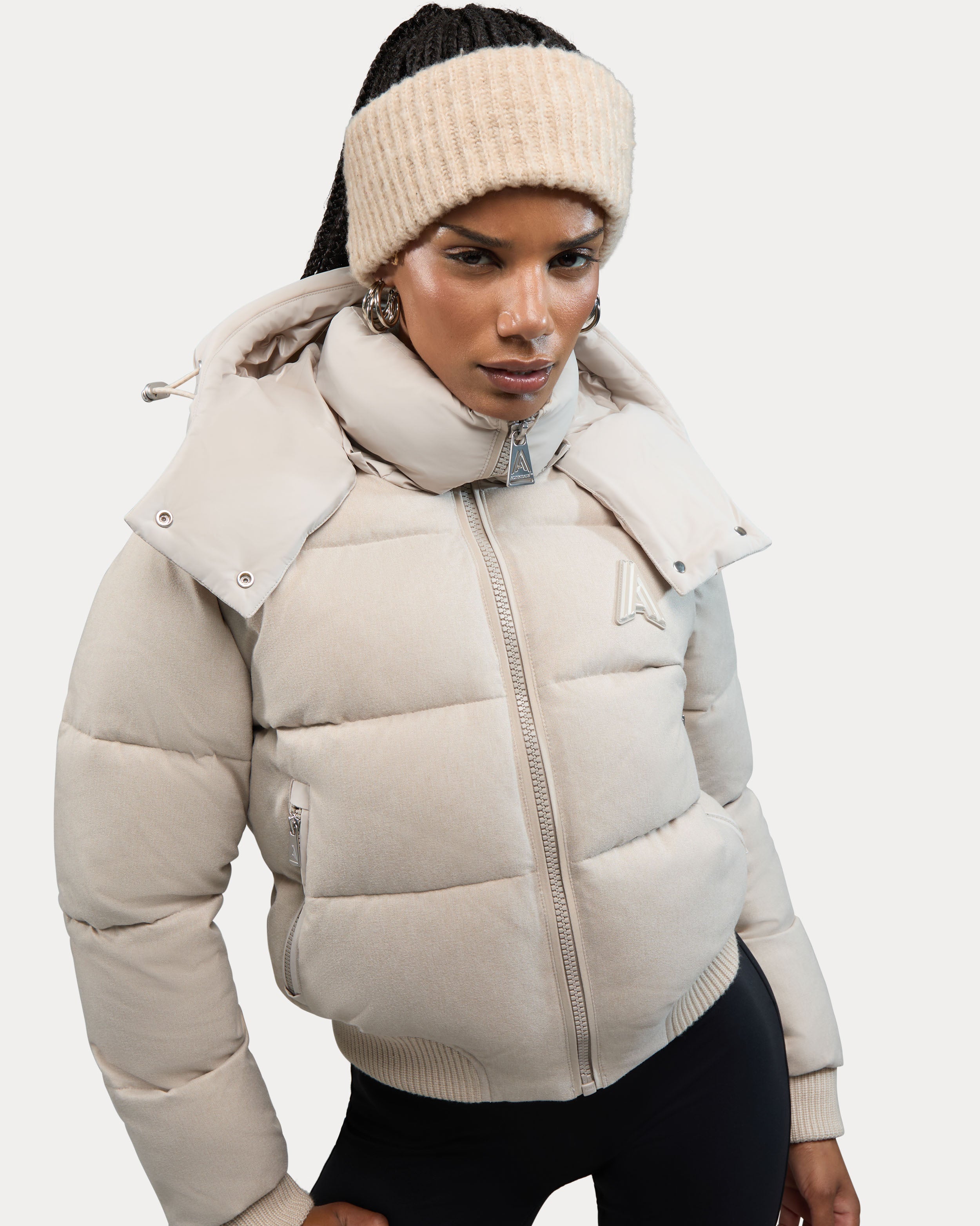 Pariset bomber court avec manches détachables pour femme 