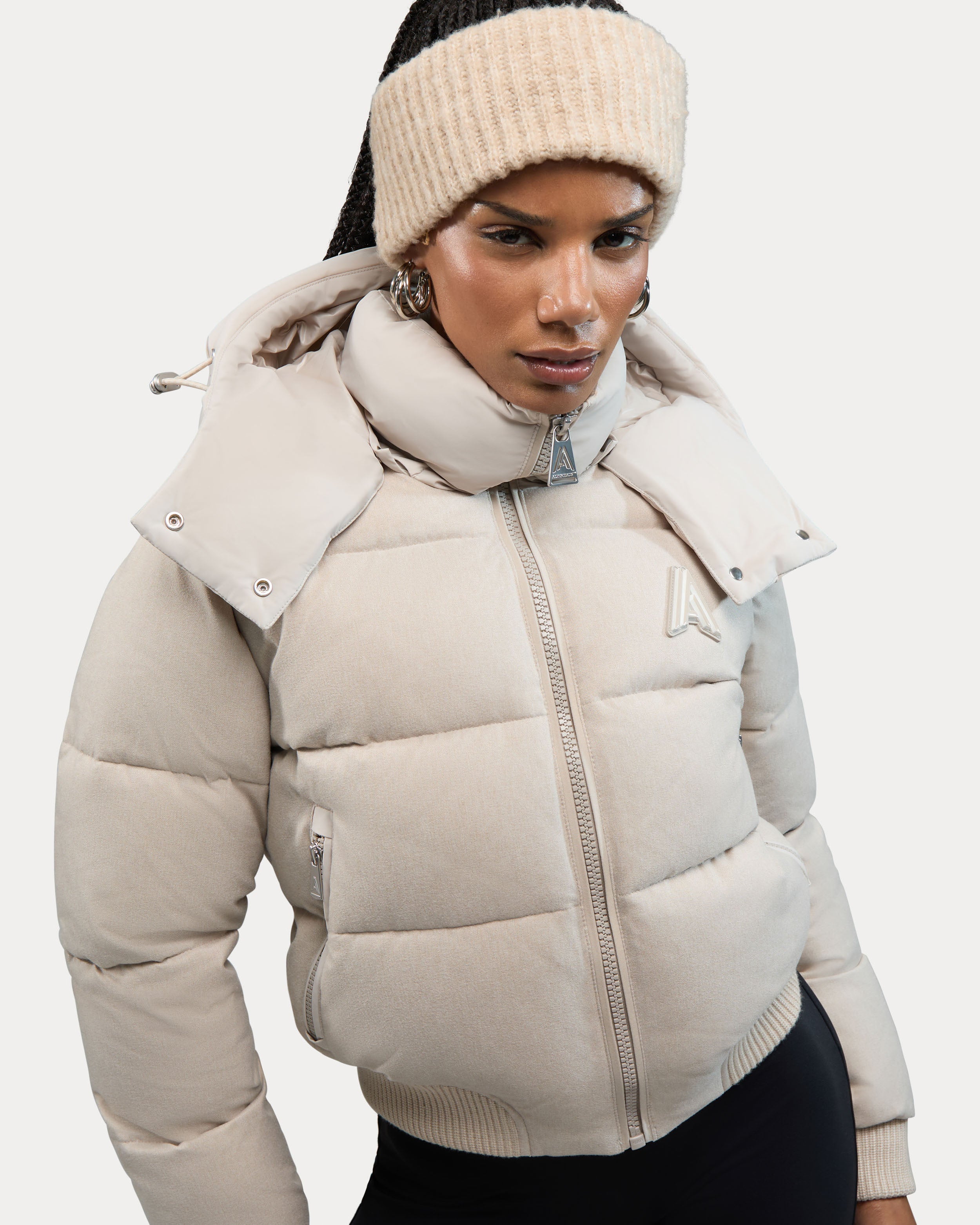 Pariset bomber court avec manches détachables pour femme 