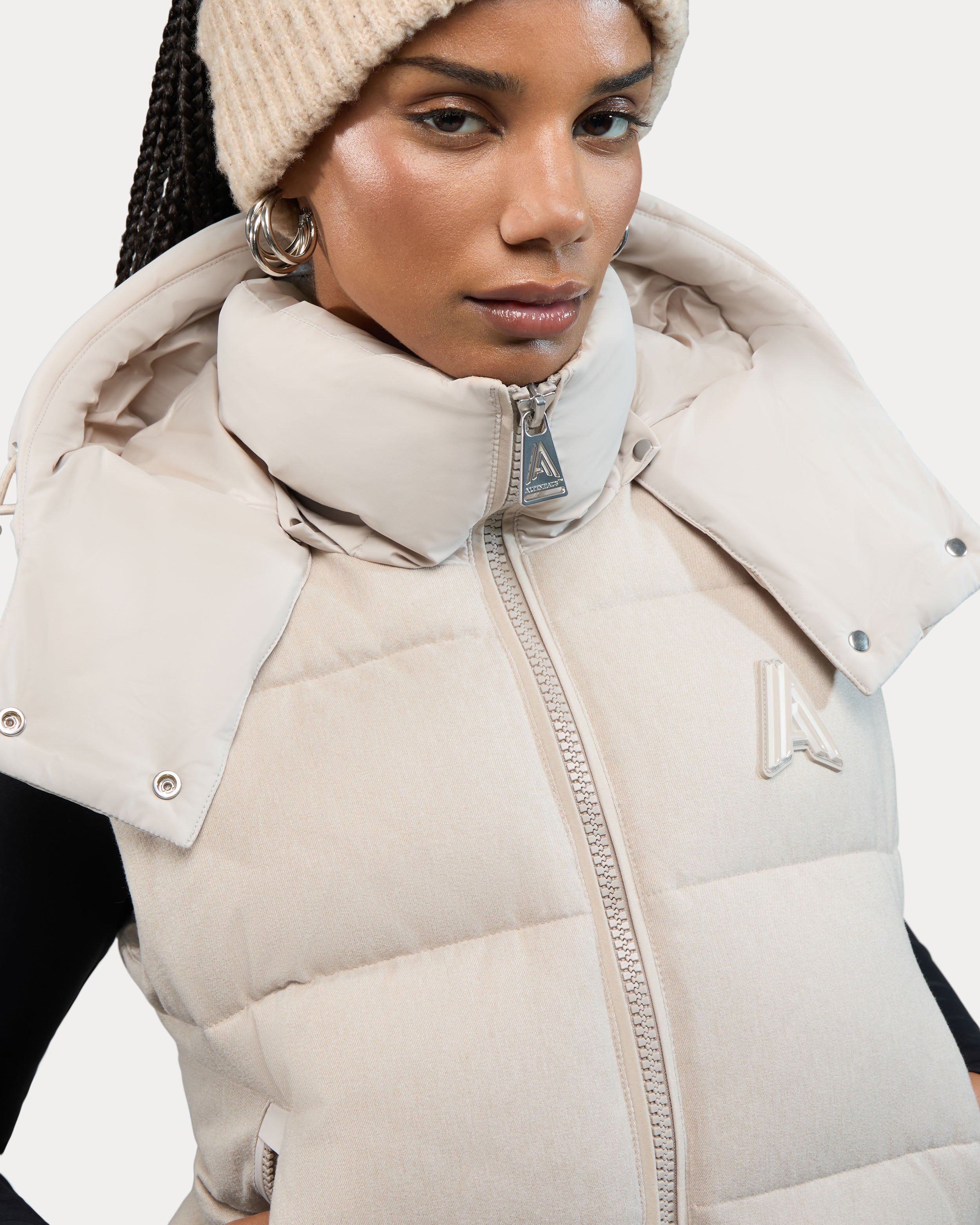 Pariset bomber court avec manches détachables pour femme 