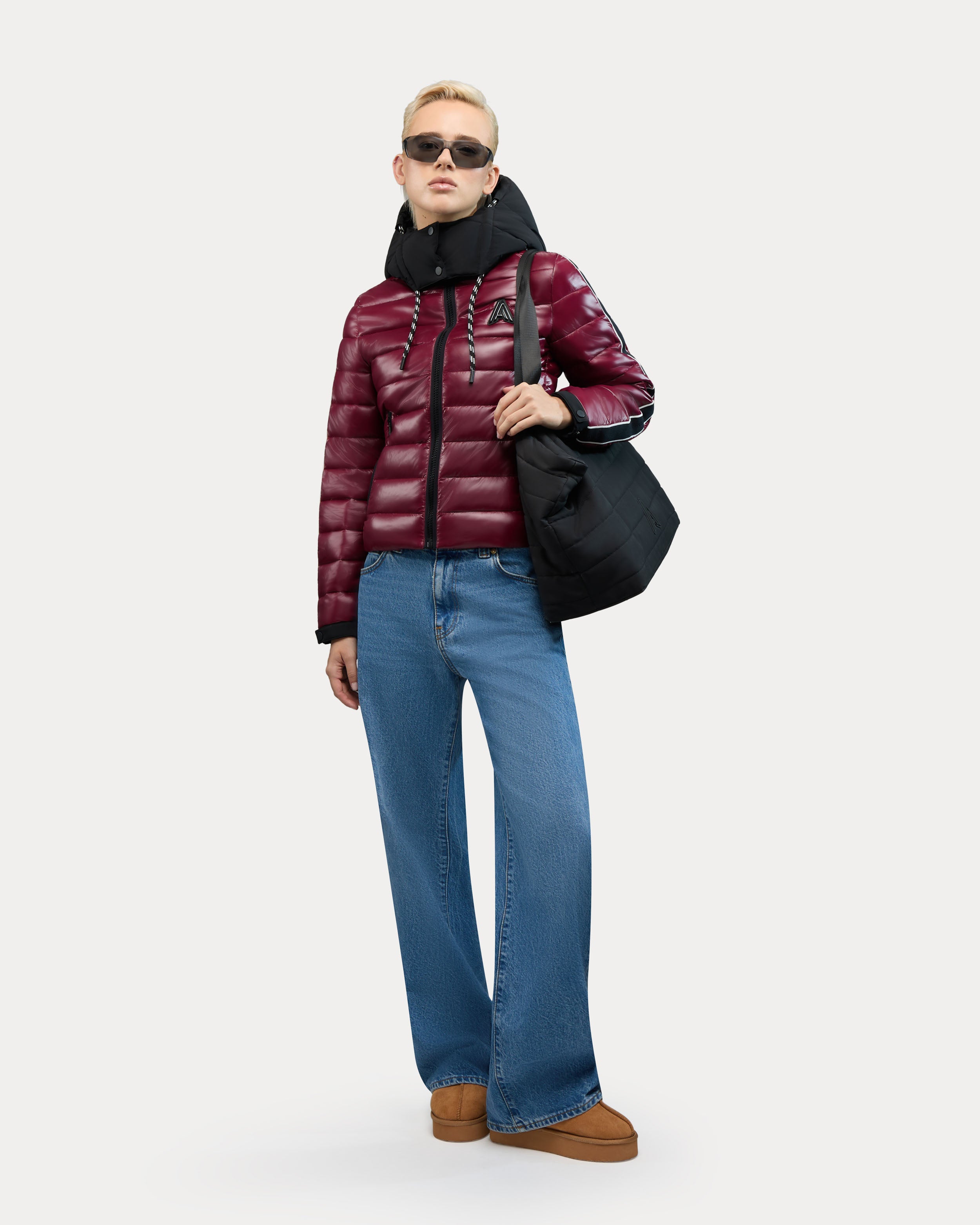 Rousset Lightweight Cinched Puffer Jacket with Contrast Detailing