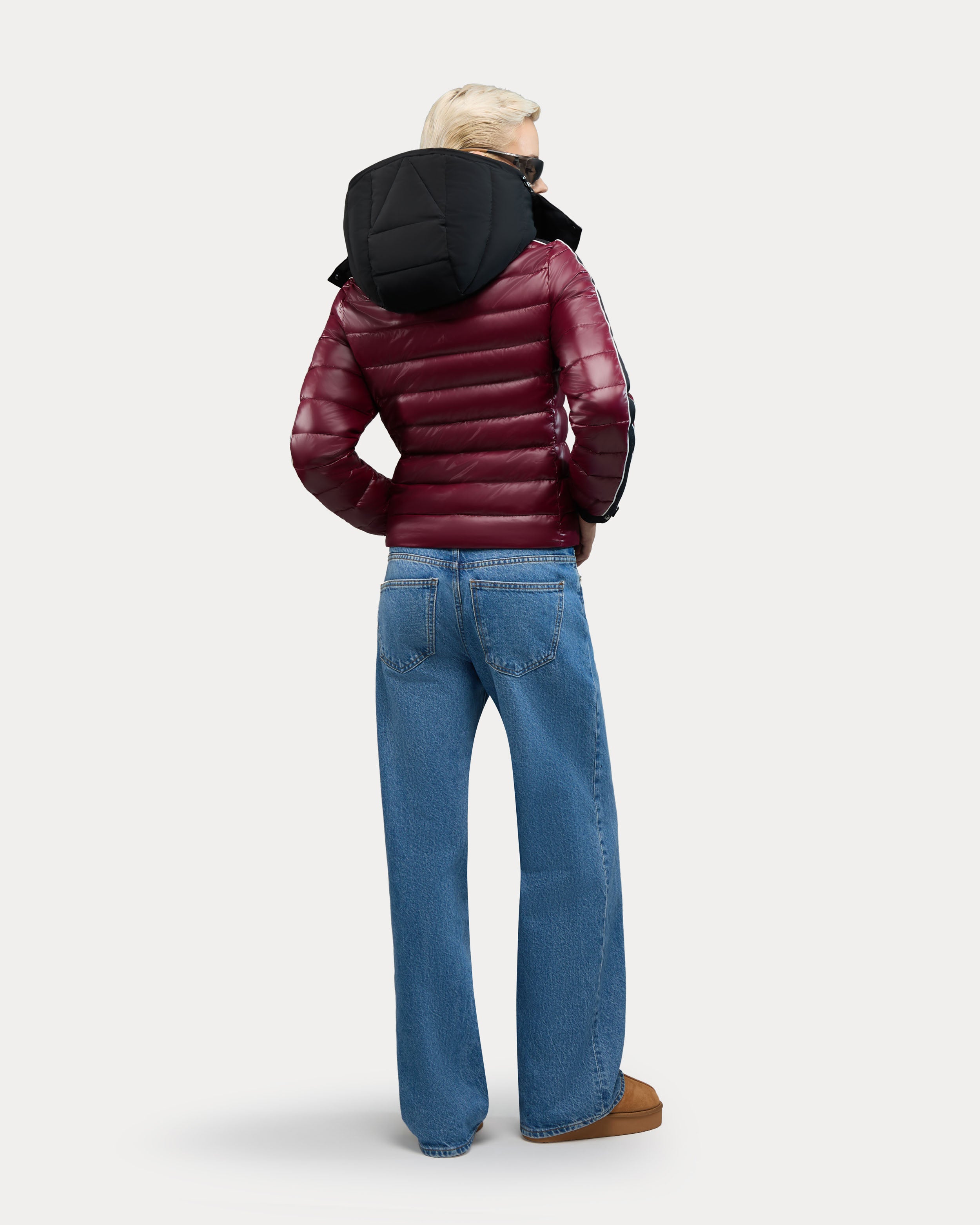 Rousset Lightweight Cinched Puffer Jacket with Contrast Detailing