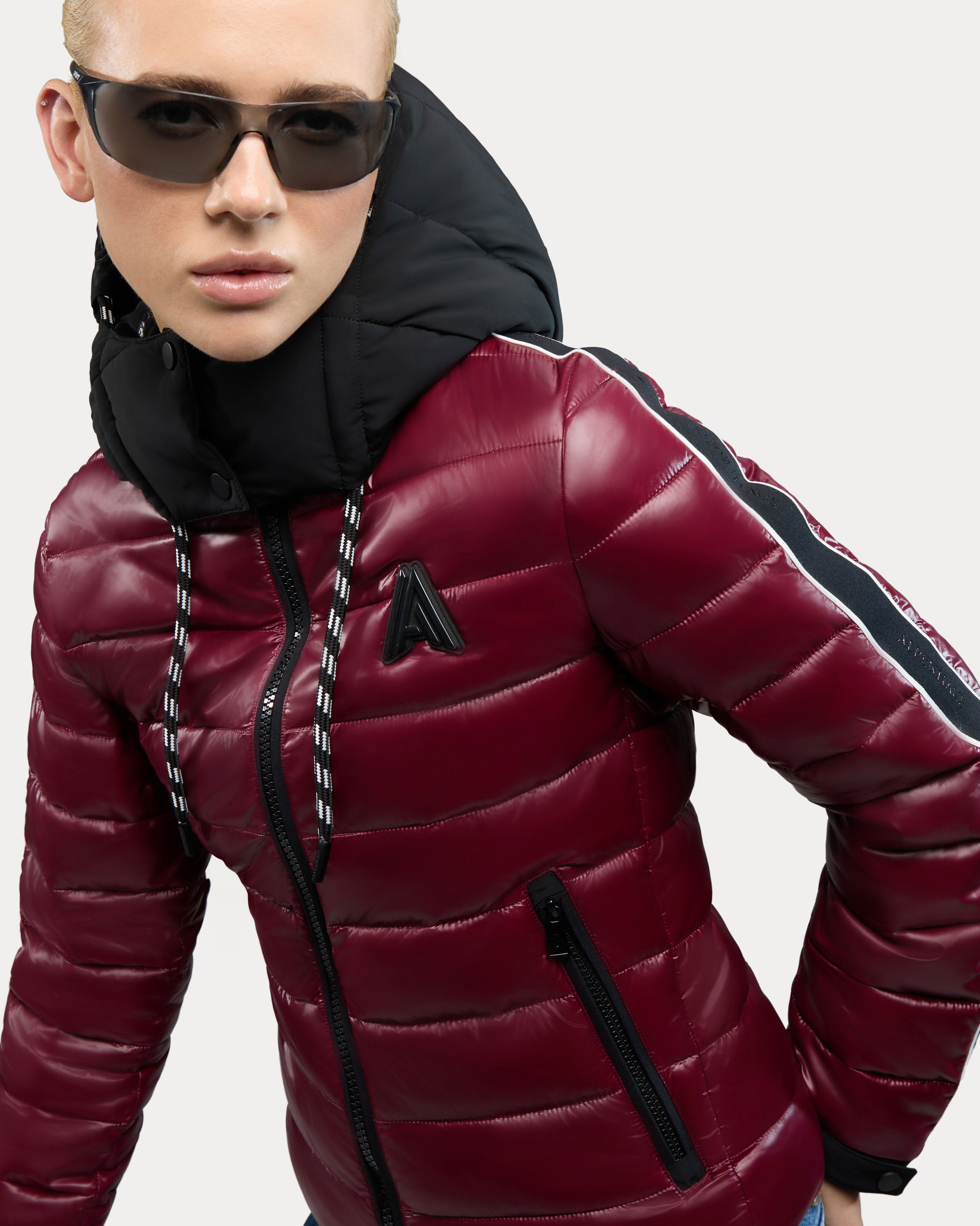 Rousset Lightweight Cinched Puffer Jacket with Contrast Detailing