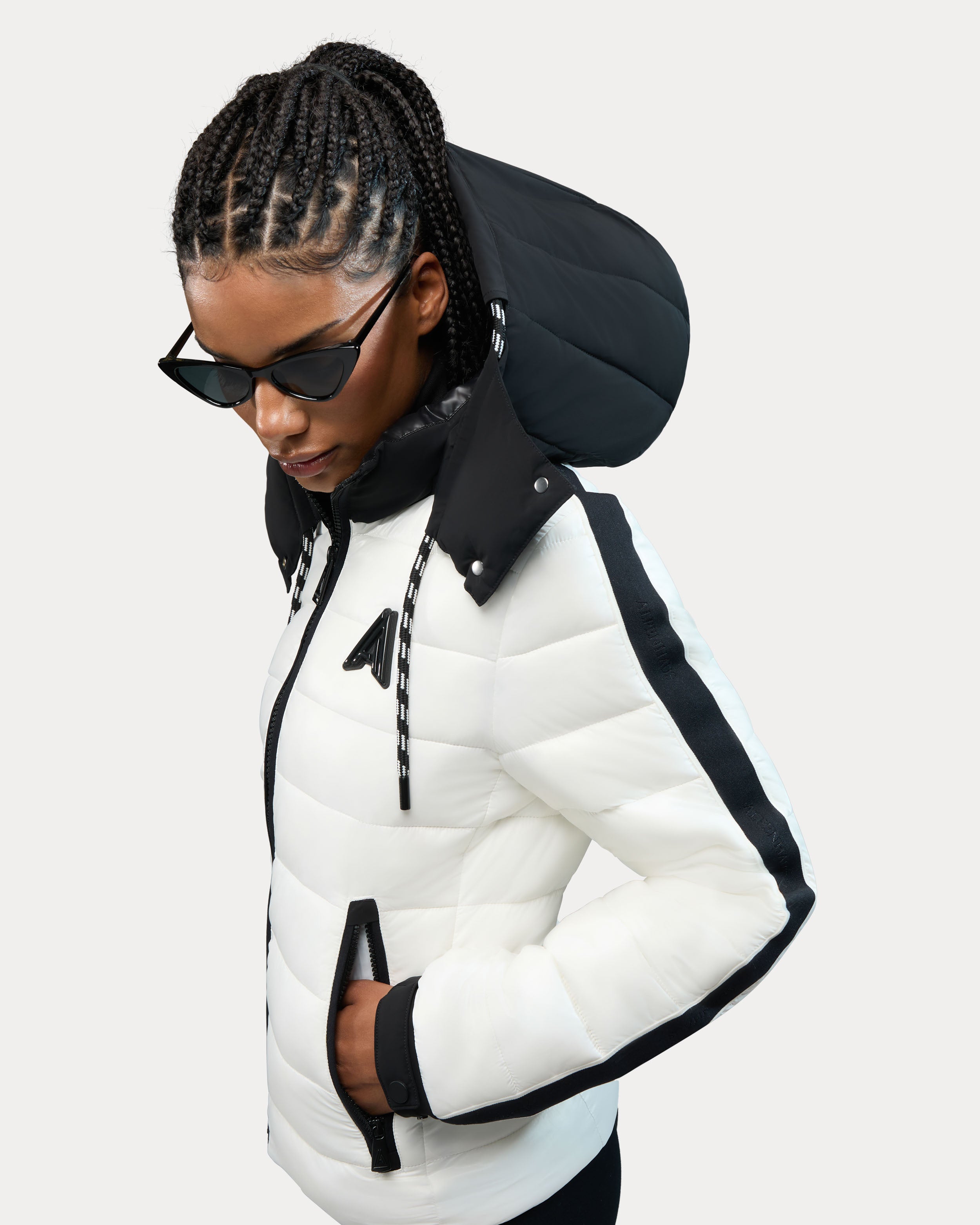 Rousset Lightweight Cinched Puffer Jacket with Contrast Detailing