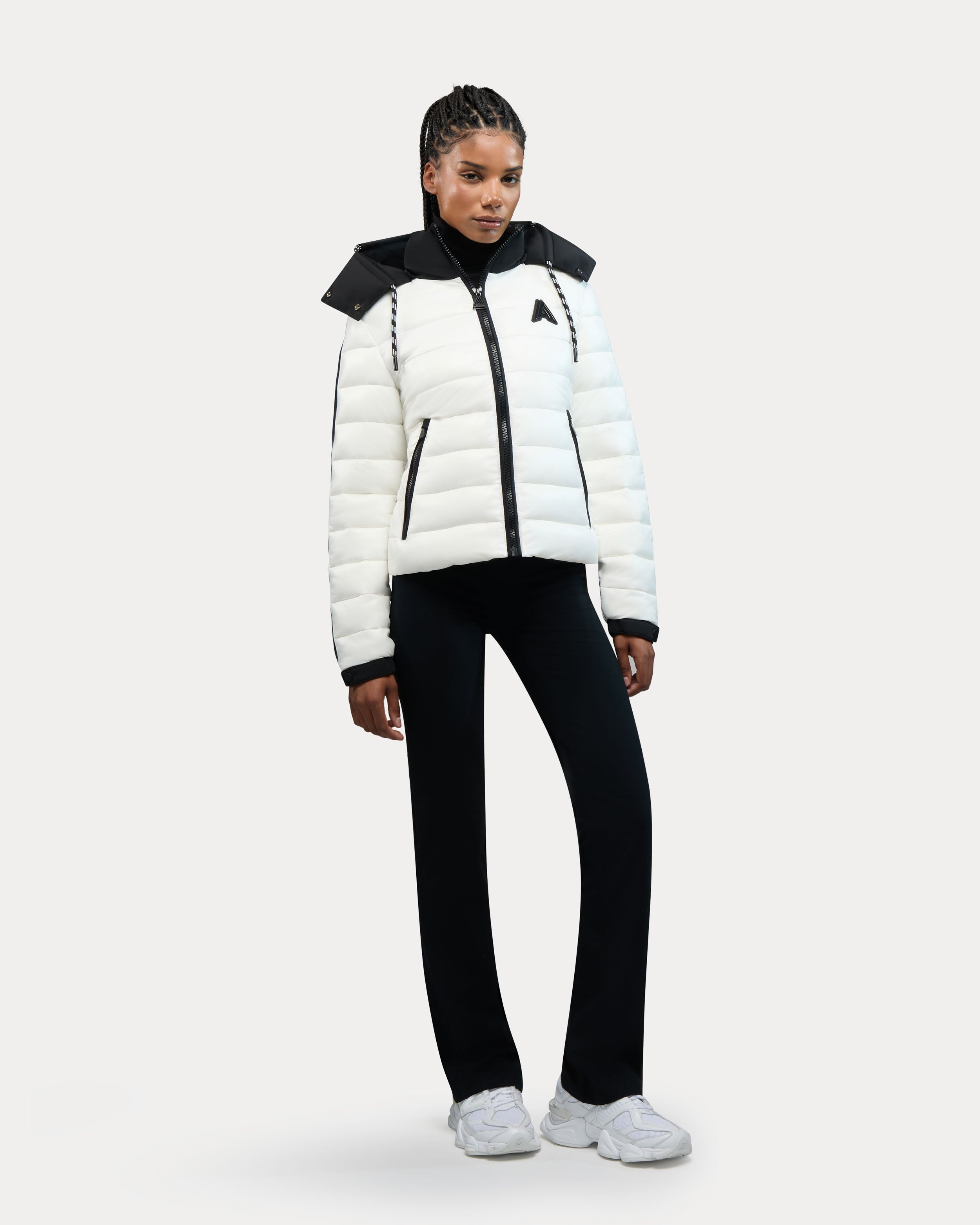 Rousset Lightweight Cinched Puffer Jacket with Contrast Detailing