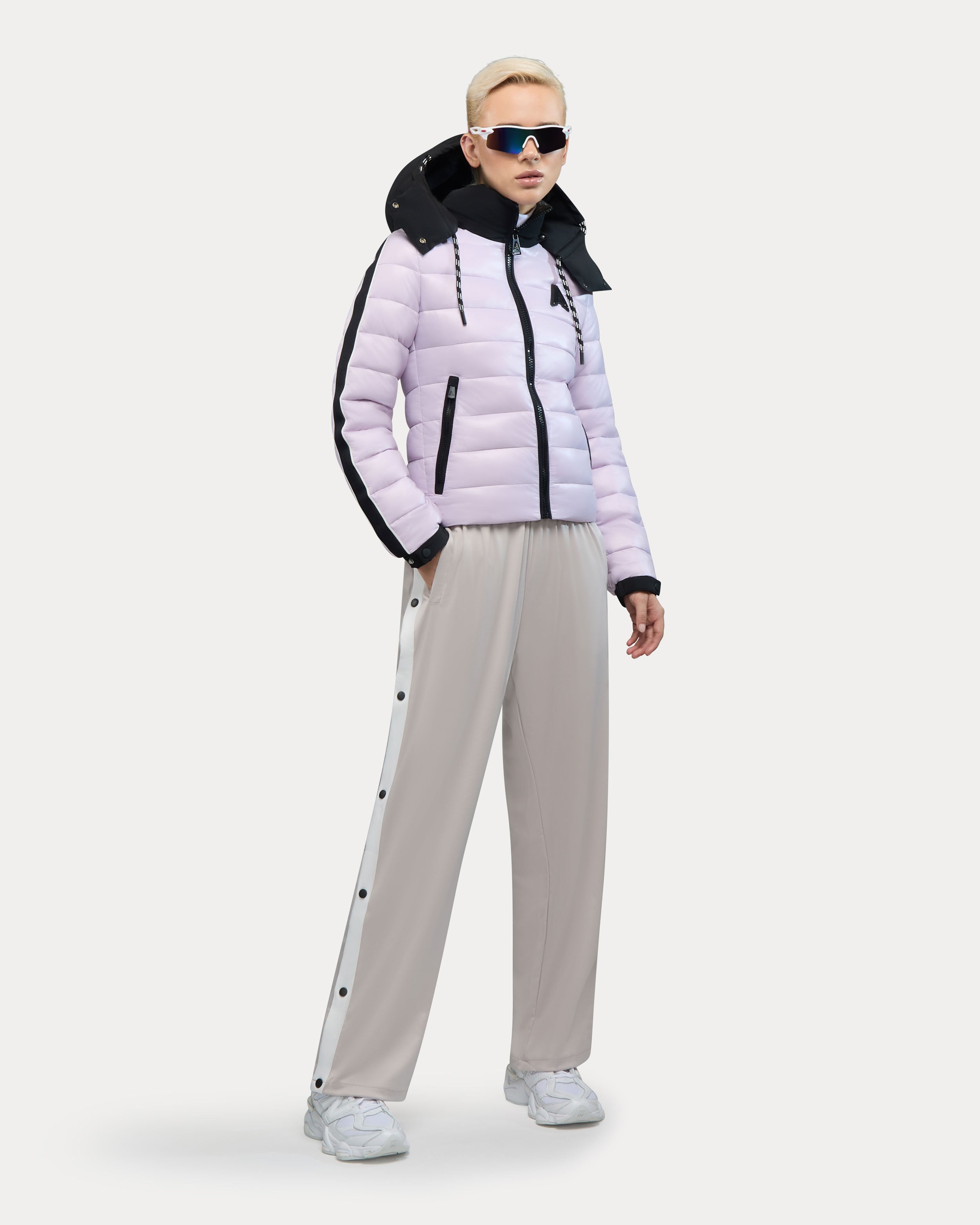 Rousset Lightweight Cinched Puffer Jacket with Contrast Detailing