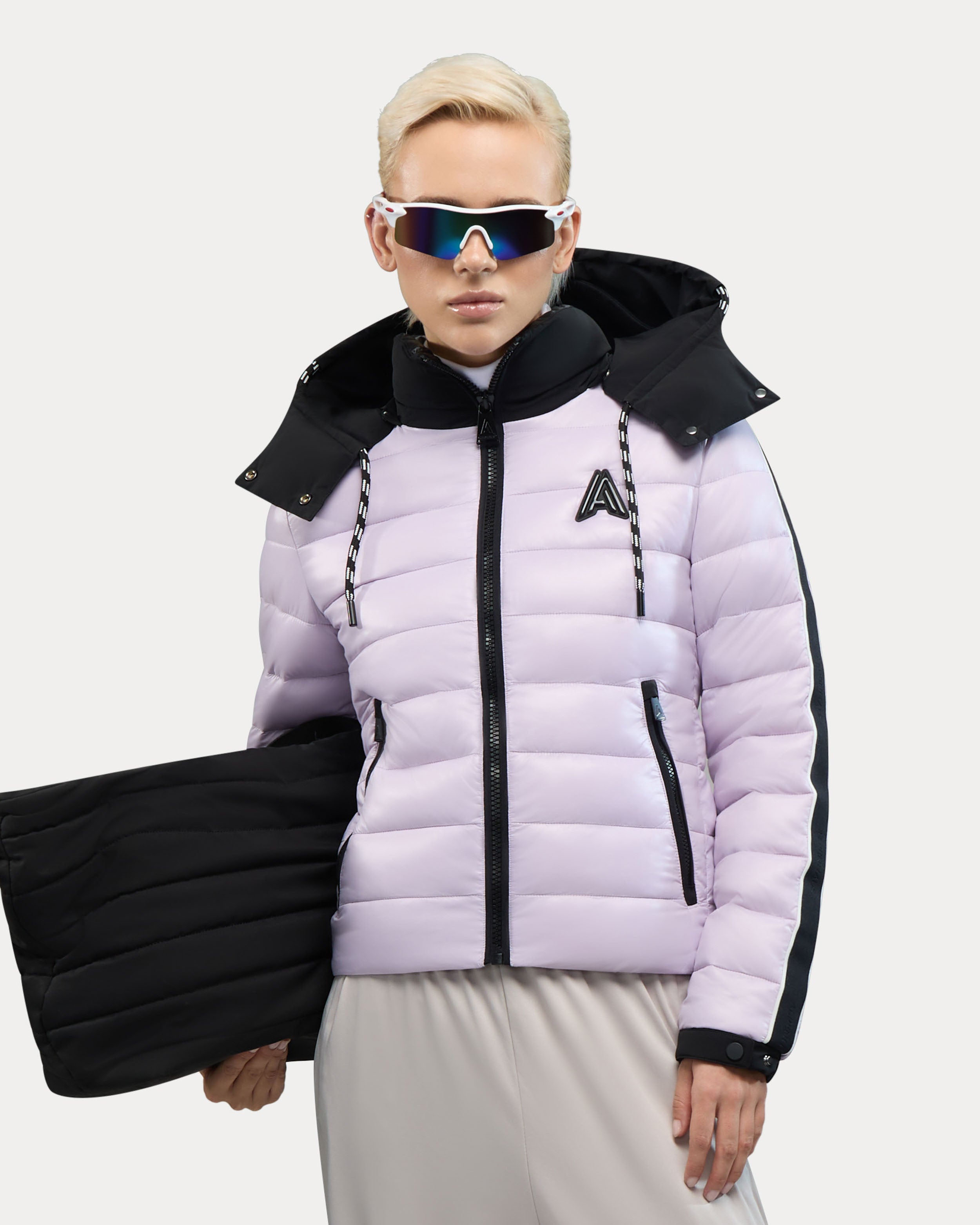 Rousset Lightweight Cinched Puffer Jacket with Contrast Detailing