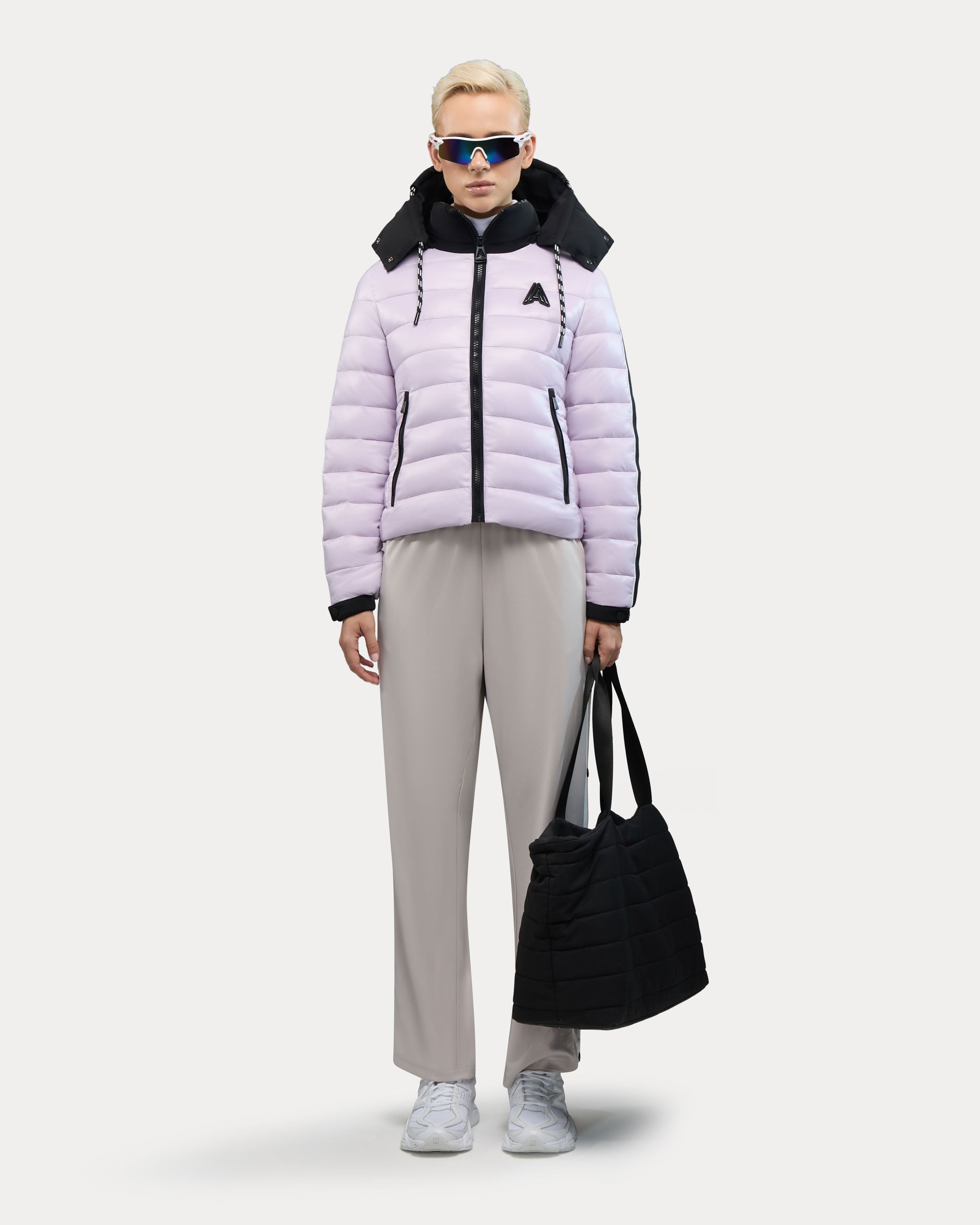 Rousset Lightweight Cinched Puffer Jacket with Contrast Detailing
