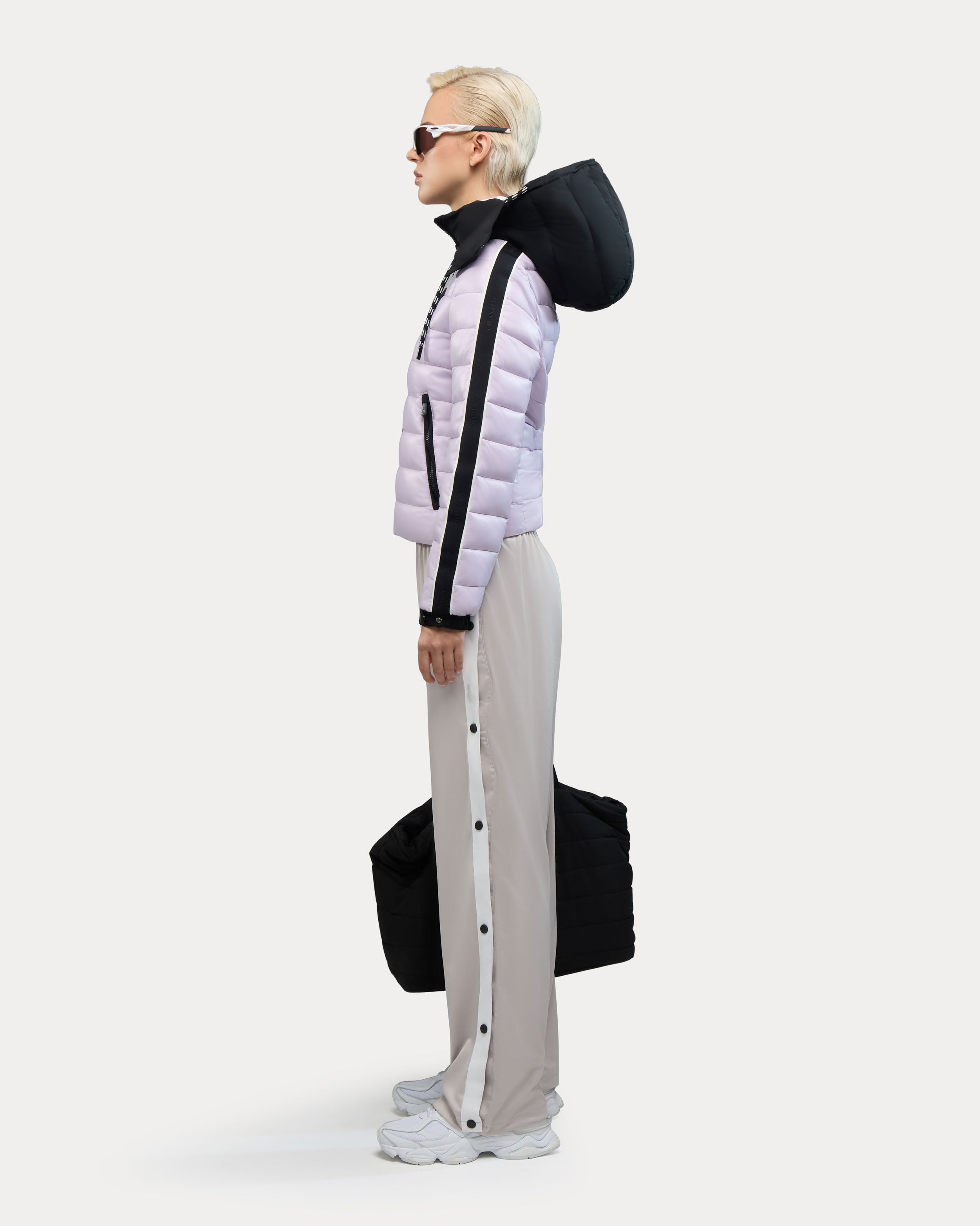 Rousset Lightweight Cinched Puffer Jacket with Contrast Detailing