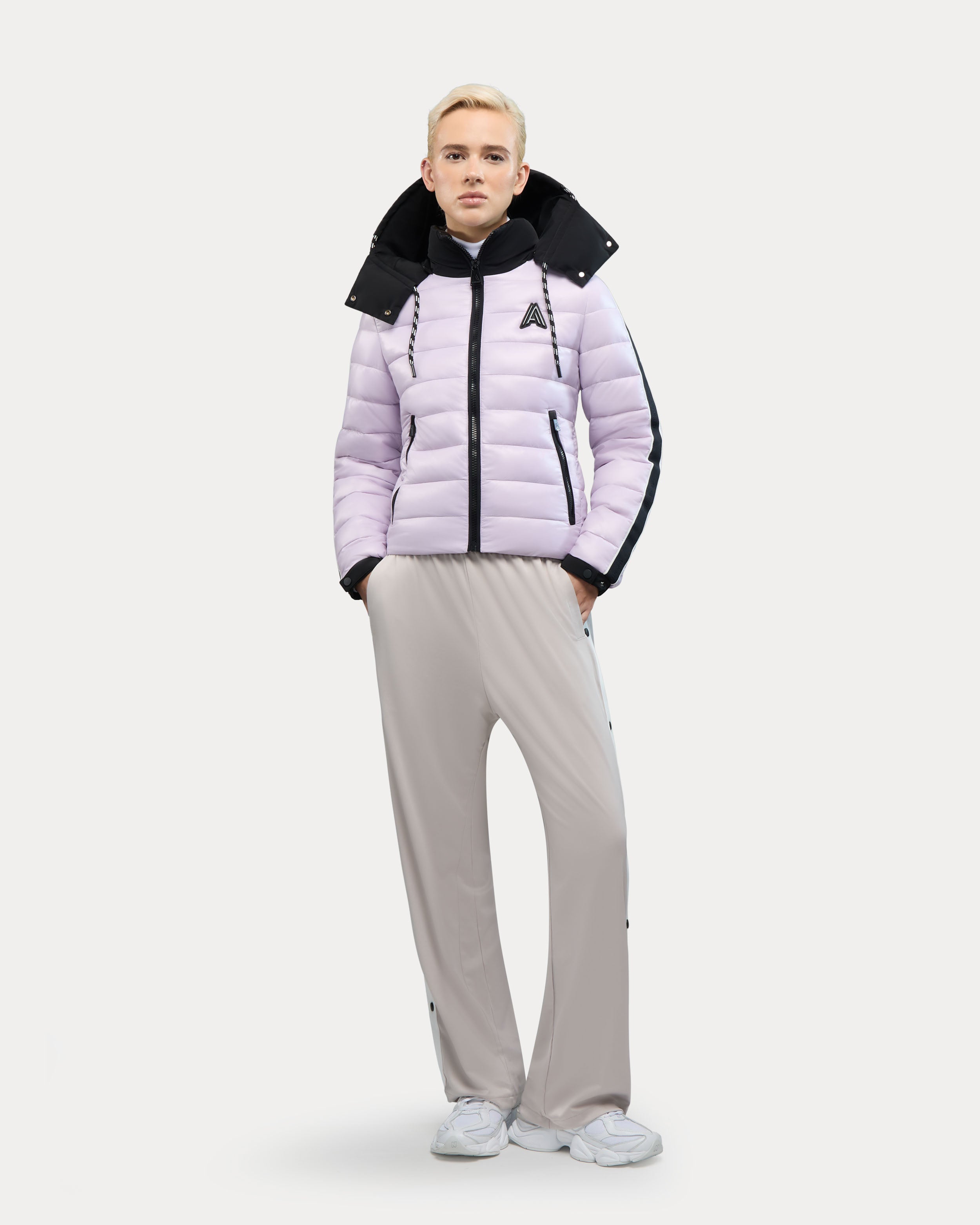 Rousset Lightweight Cinched Puffer Jacket with Contrast Detailing
