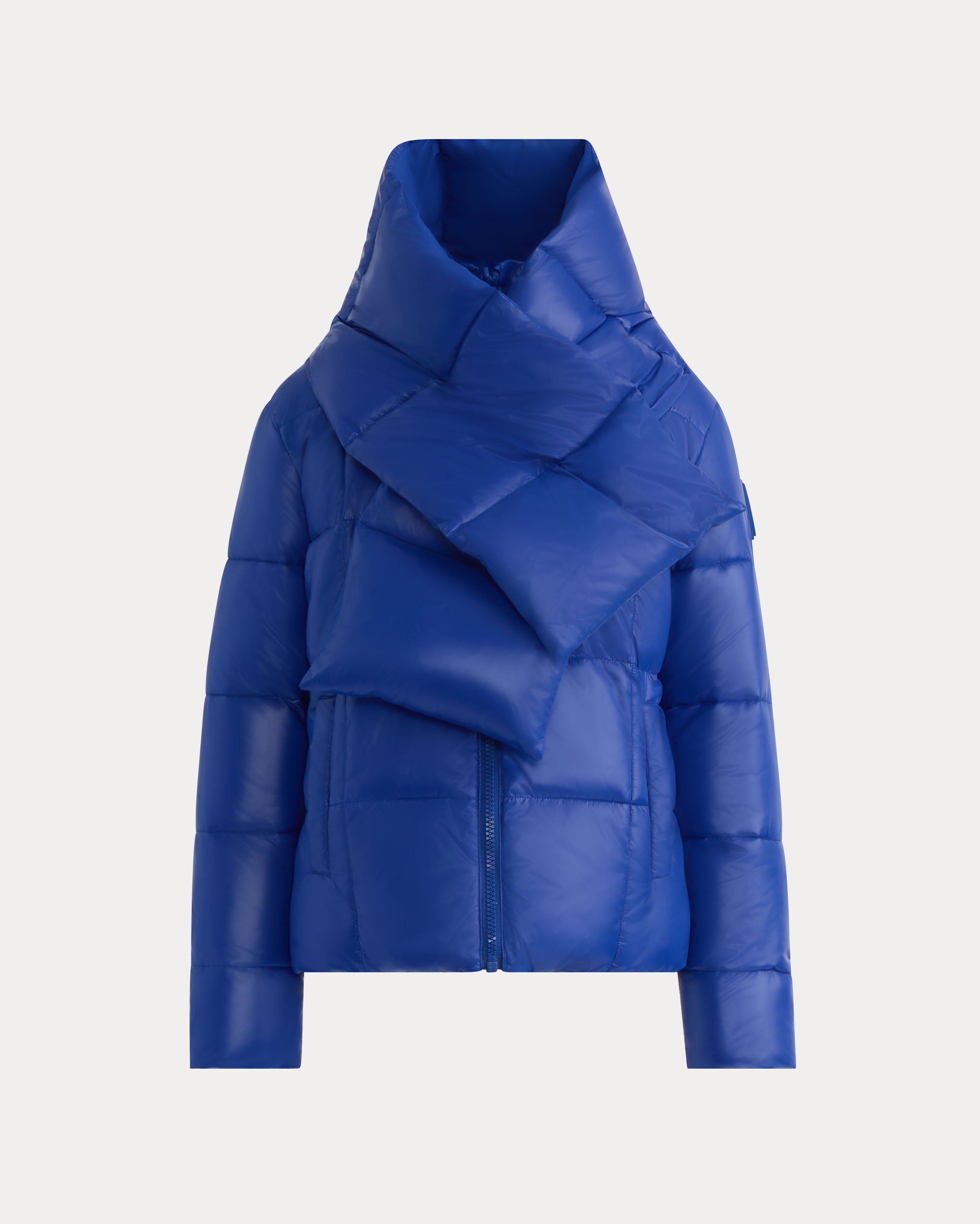 Manteau Matelassé Réversible 2-en-1 Winekka avec écharpe Surdimensionnée Amovible